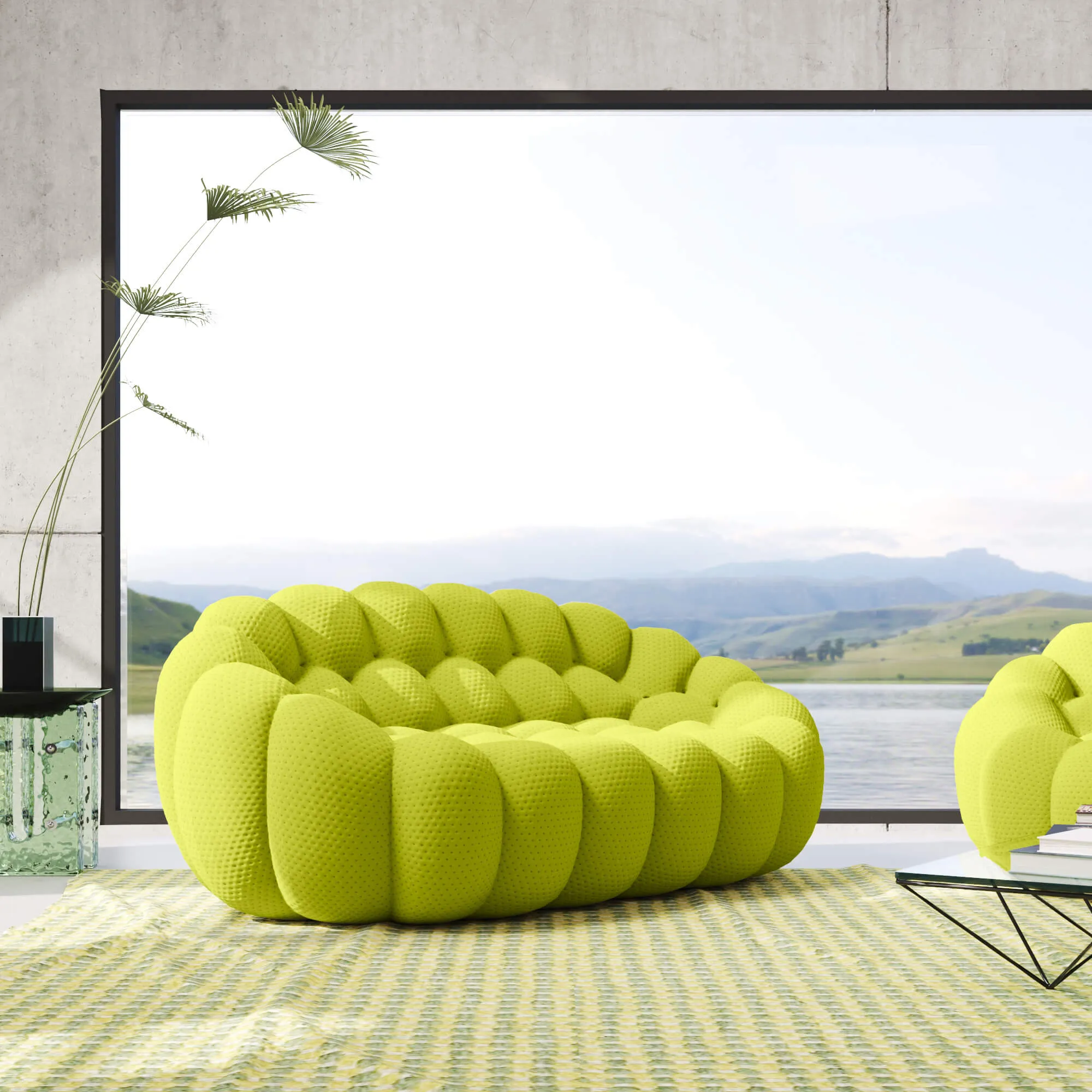Bubble Armless Sofa Comfort Flexibility 3d Knitted Loveseats 2 Seaters Atunus 14