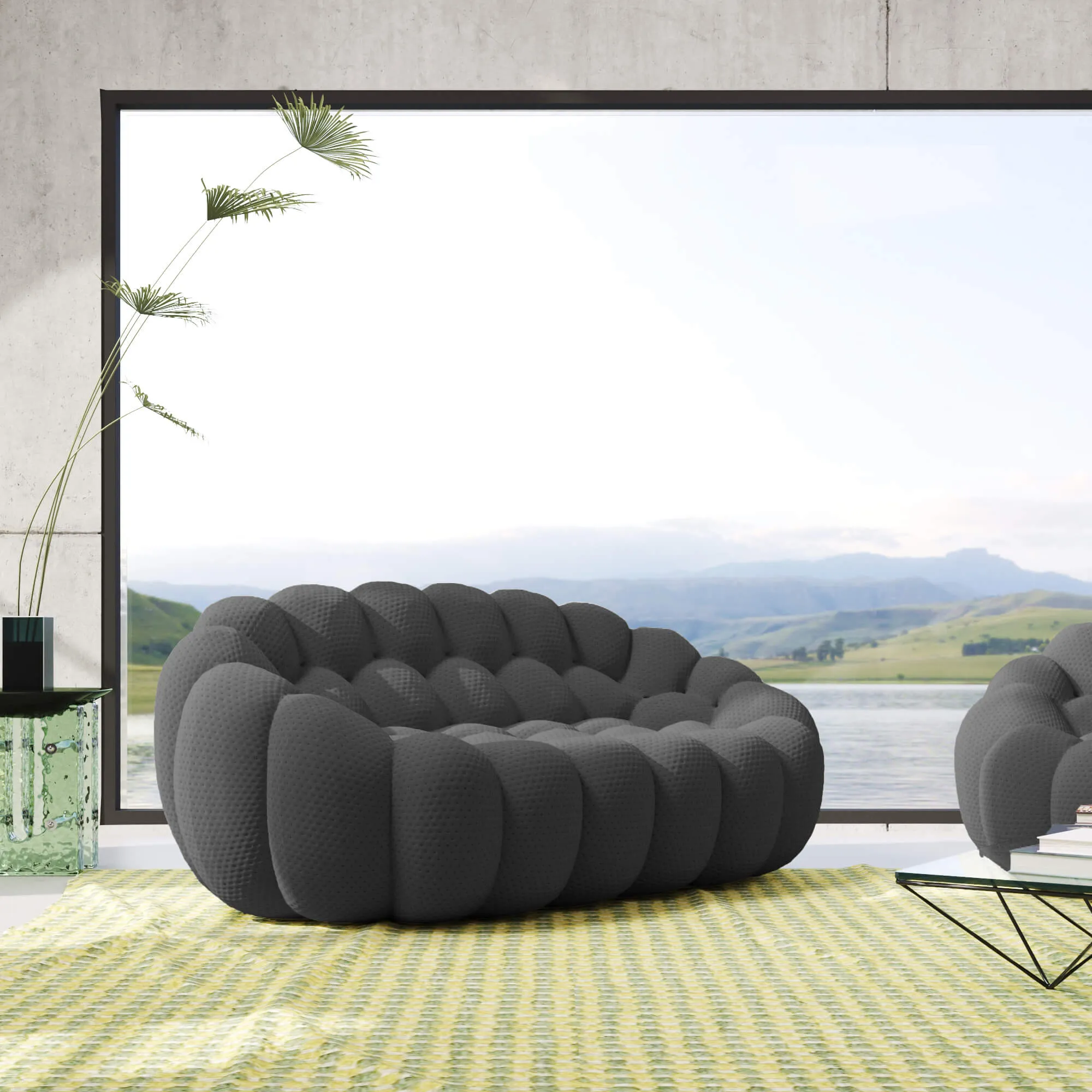 Bubble Armless Sofa Comfort Flexibility 3d Knitted Loveseats 2 Seaters Atunus 16