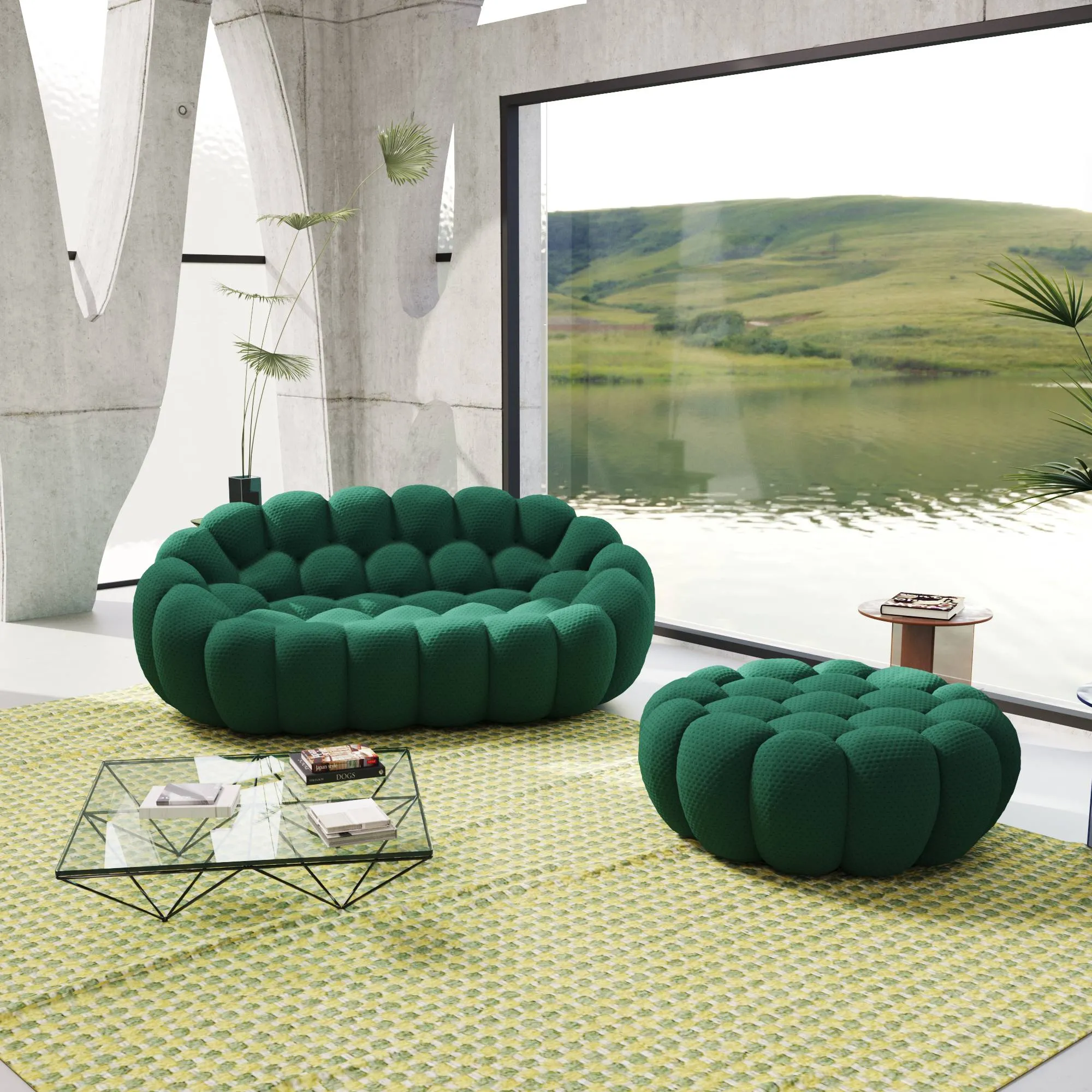 Bubble Armless Sofa Compact Comfort 3d Knitted Sofa Sets 3 Seaters Atunus 4