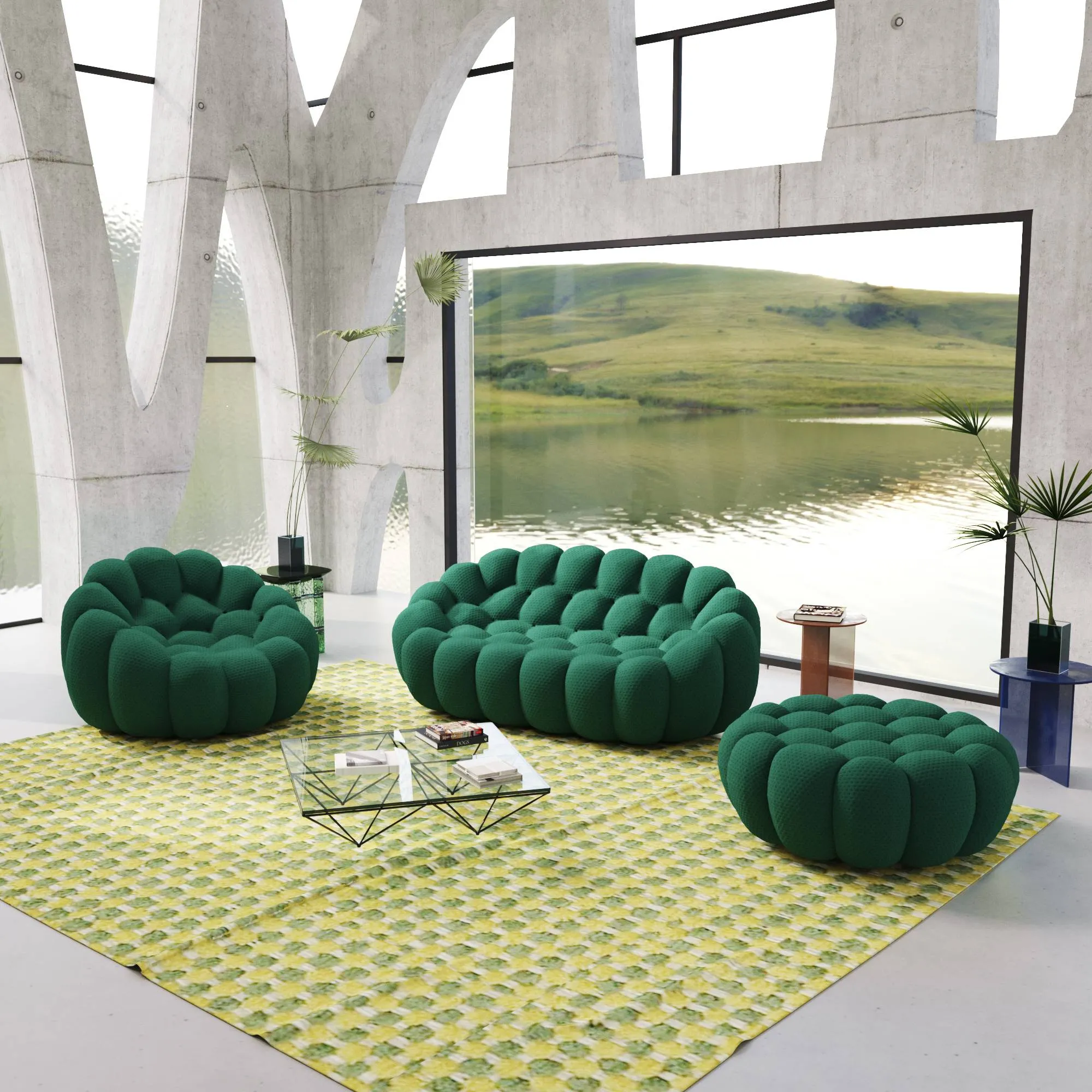 Bubble Armless Sofa Modular Cozy 3d Knitted Sofa Sets 3 Seaters Atunus 10