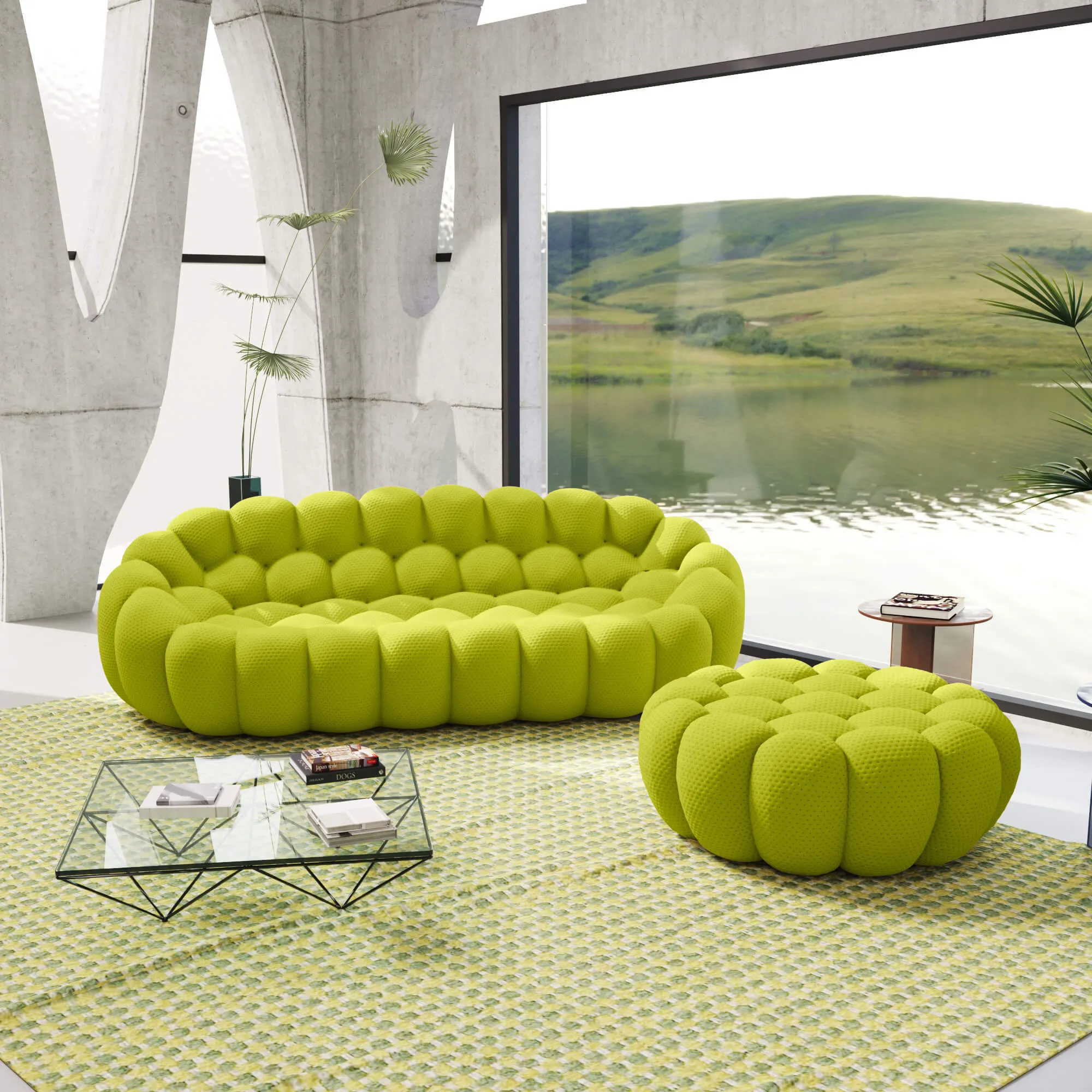 Bubble Armless Sofa Modular Flexibility 3d Knitted Sofa Sets 4 Seaters Atunus 2