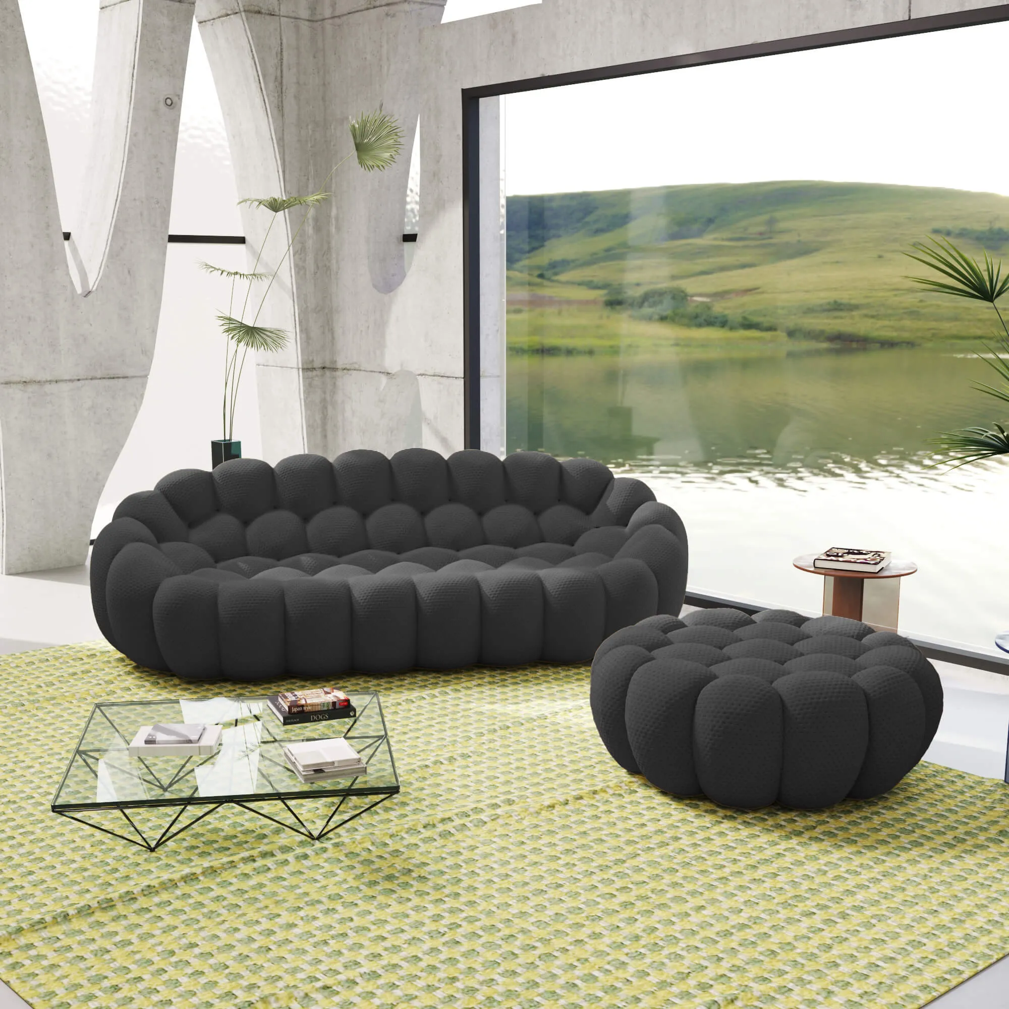 Bubble Armless Sofa Modular Flexibility 3d Knitted Sofa Sets 4 Seaters Atunus 3