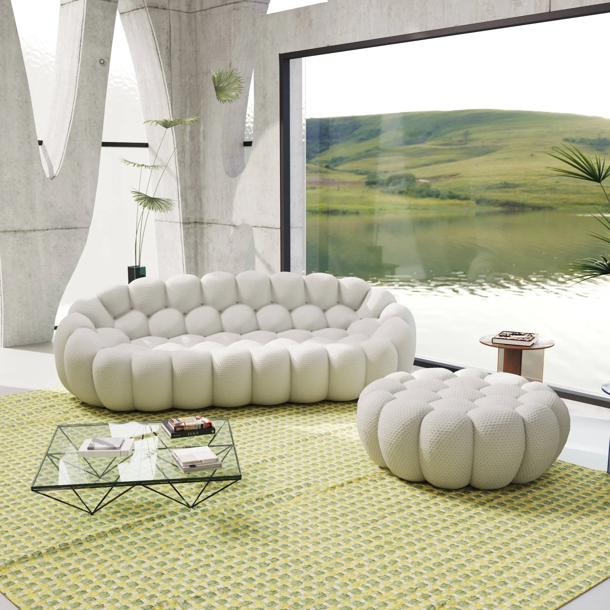 Bubble Armless Sofa Modular Flexibility 3d Knitted Sofa Sets 4 Seaters Atunus 4
