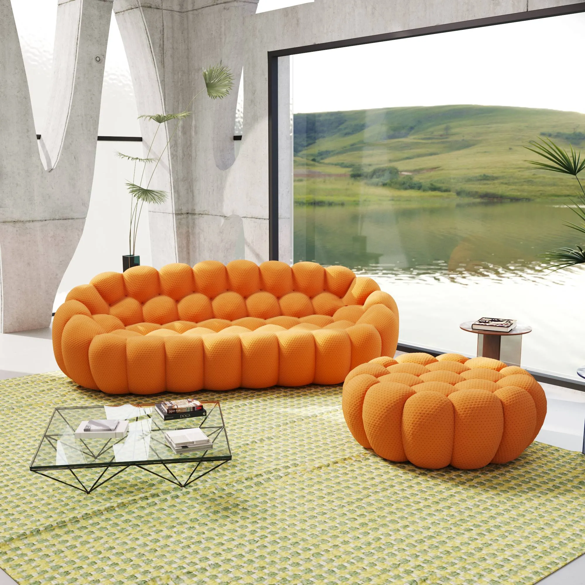 Bubble Armless Sofa Modular Flexibility 3d Knitted Sofa Sets 4 Seaters Atunus 5