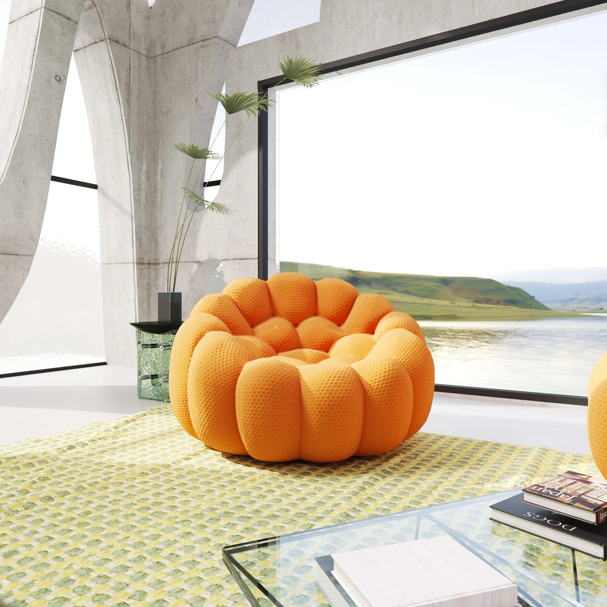 Bubble Armless Sofa Supportive Comfort 3d Knitted Single Sofa 1 Seaters Atunus 1