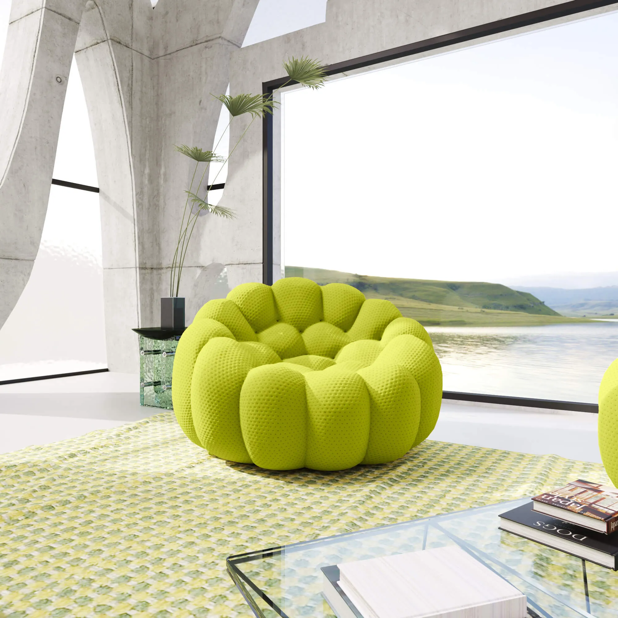 Bubble Armless Sofa Supportive Comfort 3d Knitted Single Sofa 1 Seaters Atunus 2