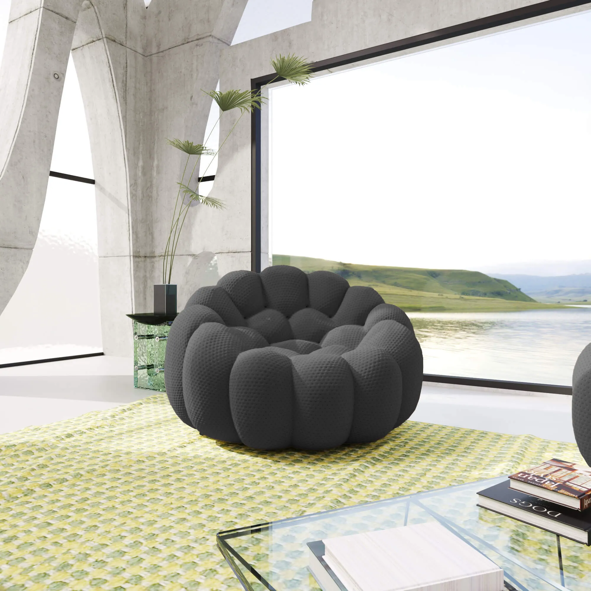 Bubble Armless Sofa Supportive Comfort 3d Knitted Single Sofa 1 Seaters Atunus 3