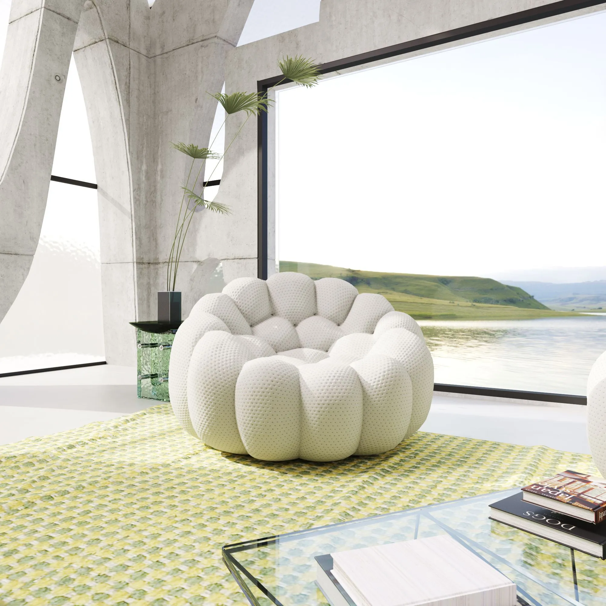 Bubble Armless Sofa Supportive Comfort 3d Knitted Single Sofa 1 Seaters Atunus 5