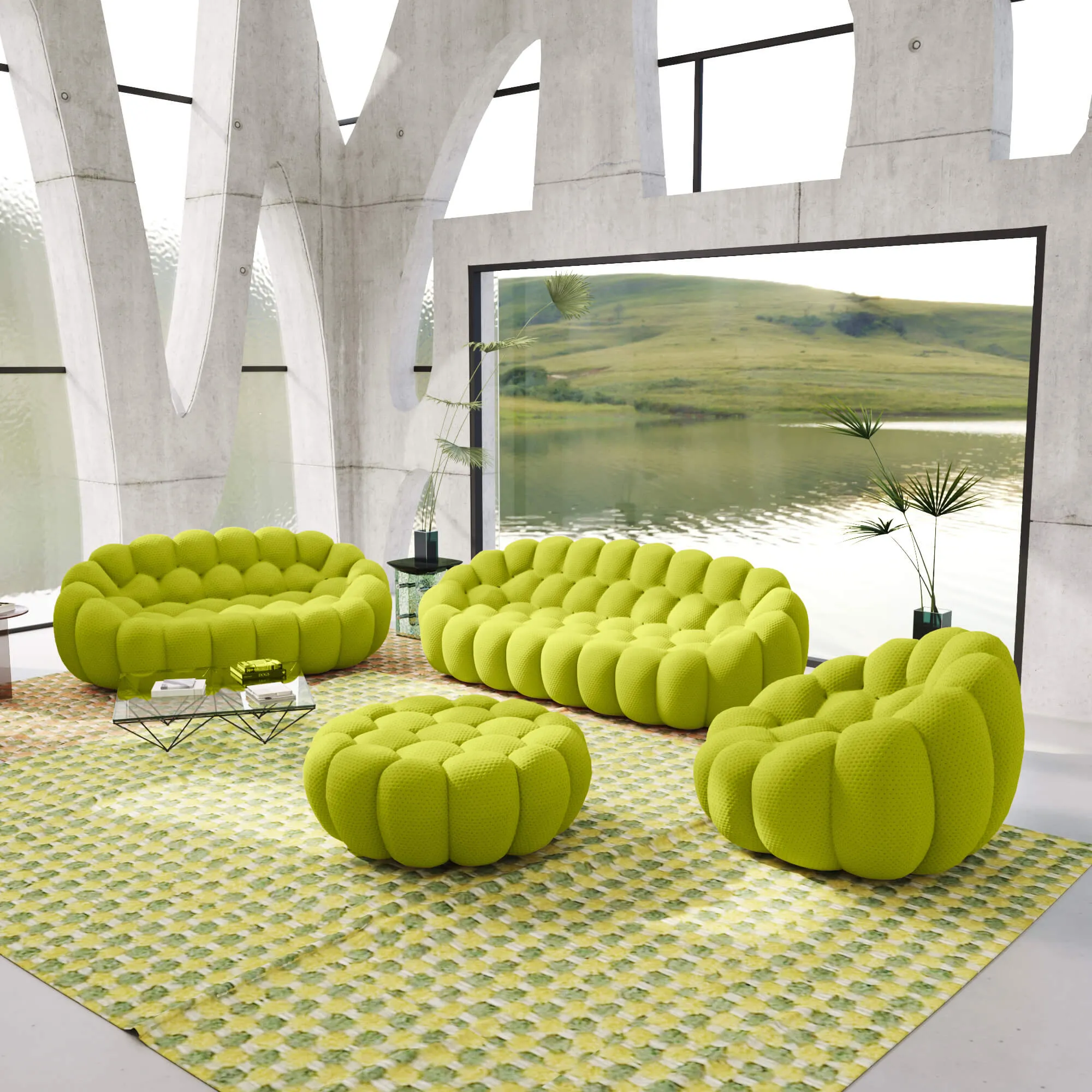 Bubble Modular Sofa 4 Pieces Leisure Set Atunus 14