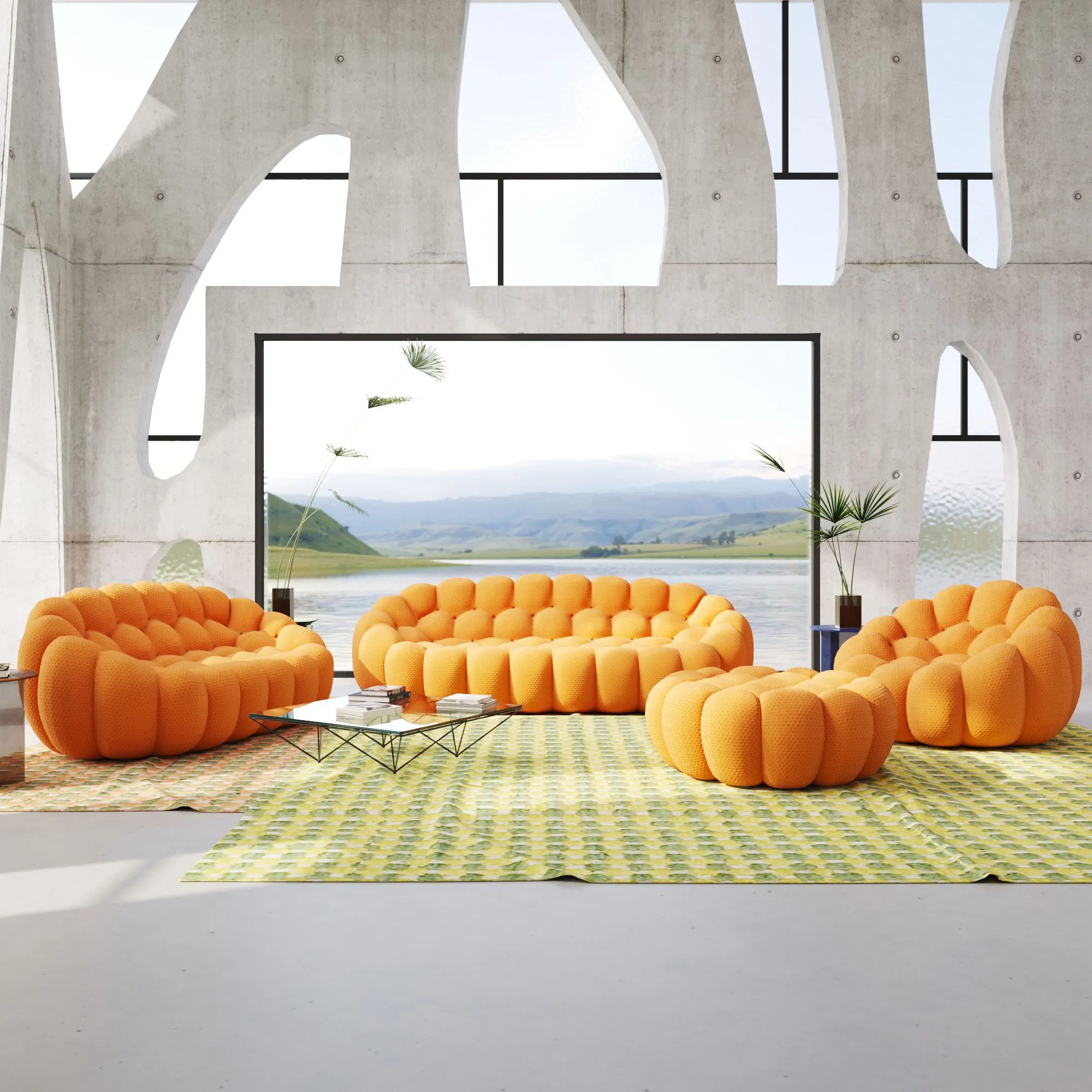 Bubble Modular Sofa 4 Pieces Leisure Set Atunus 9