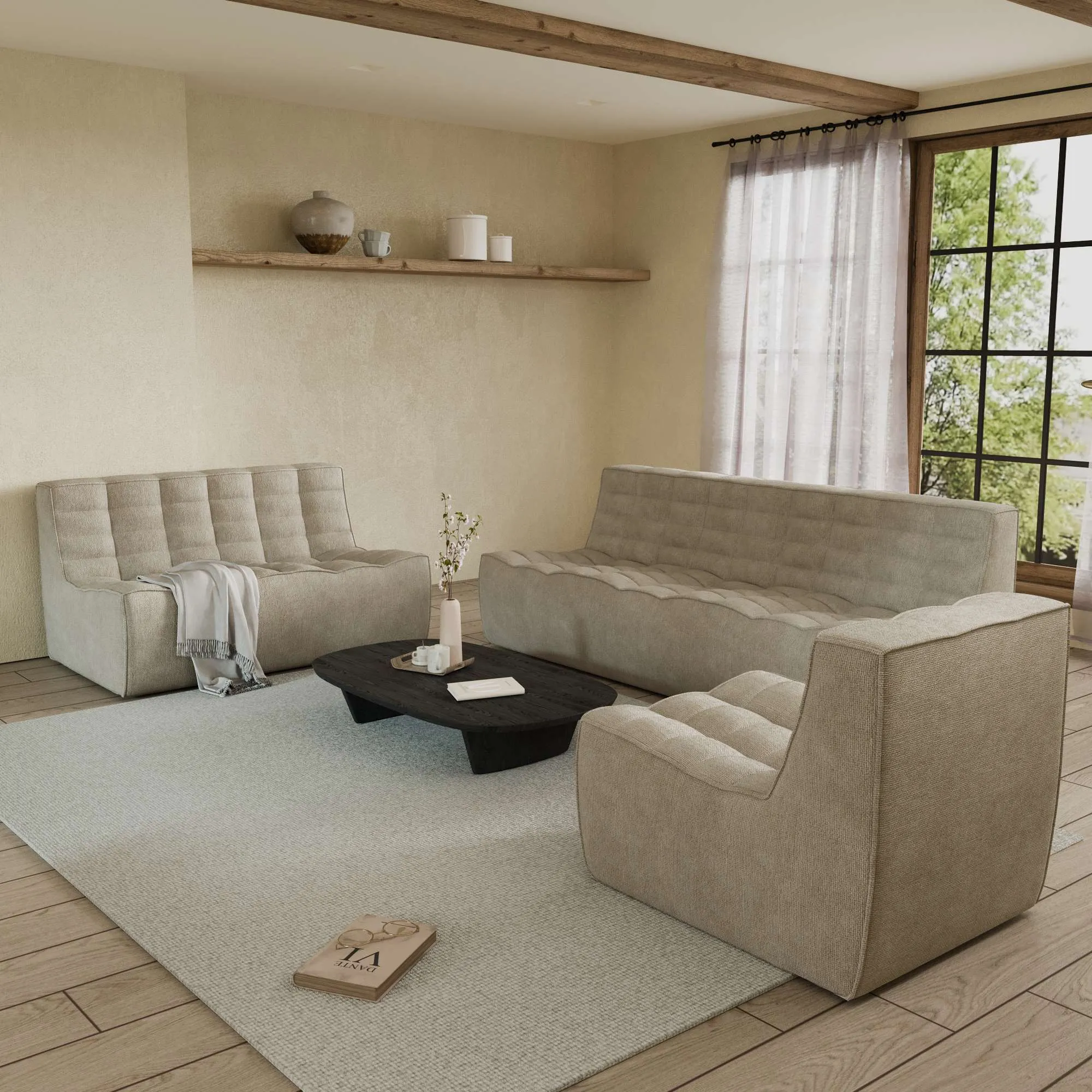 Caterpillar Classic Floor Sofa Cozy Comfort Waffle Sofa Sets 6 Seaters Atunus 10