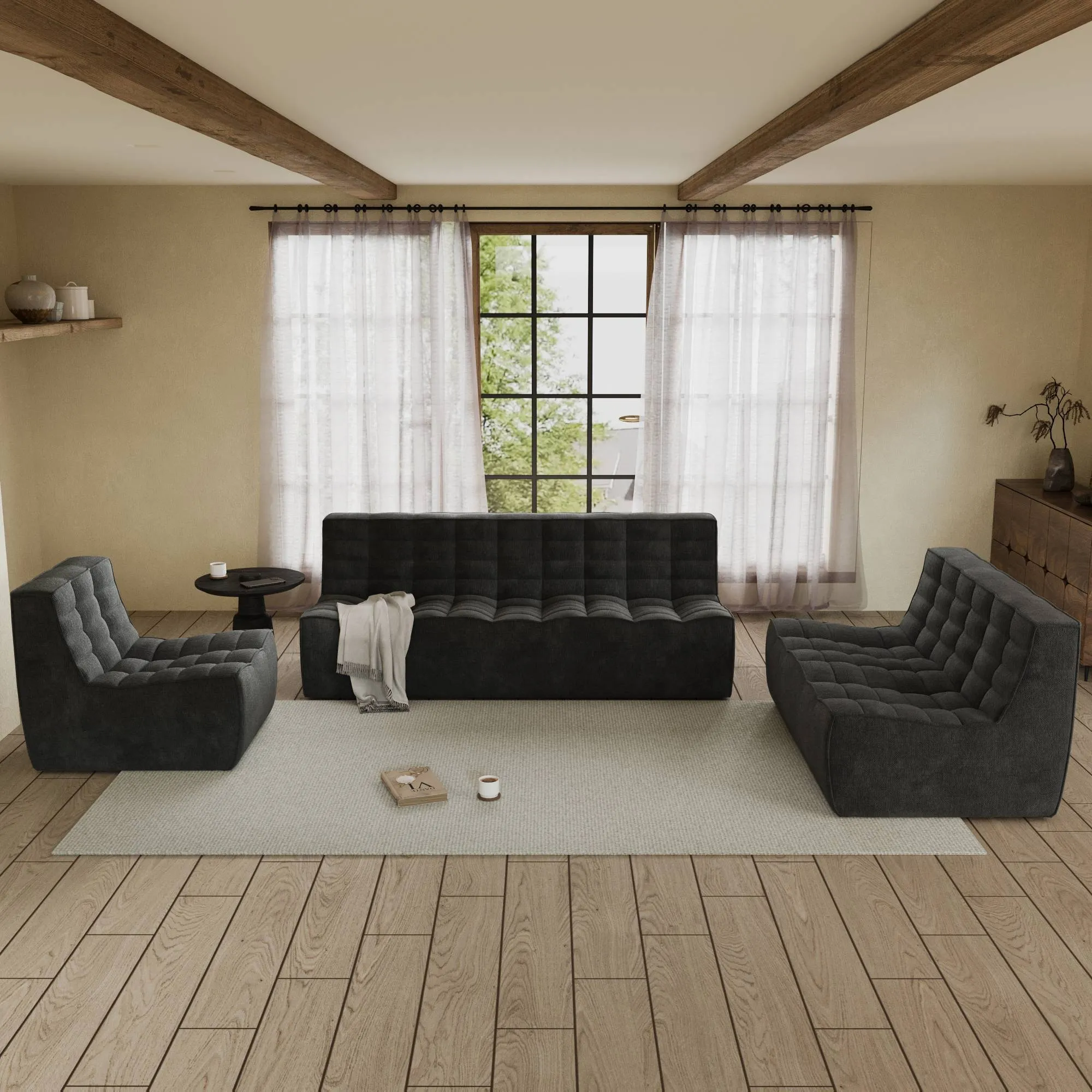 Caterpillar Classic Floor Sofa Cozy Comfort Waffle Sofa Sets 6 Seaters Atunus 5