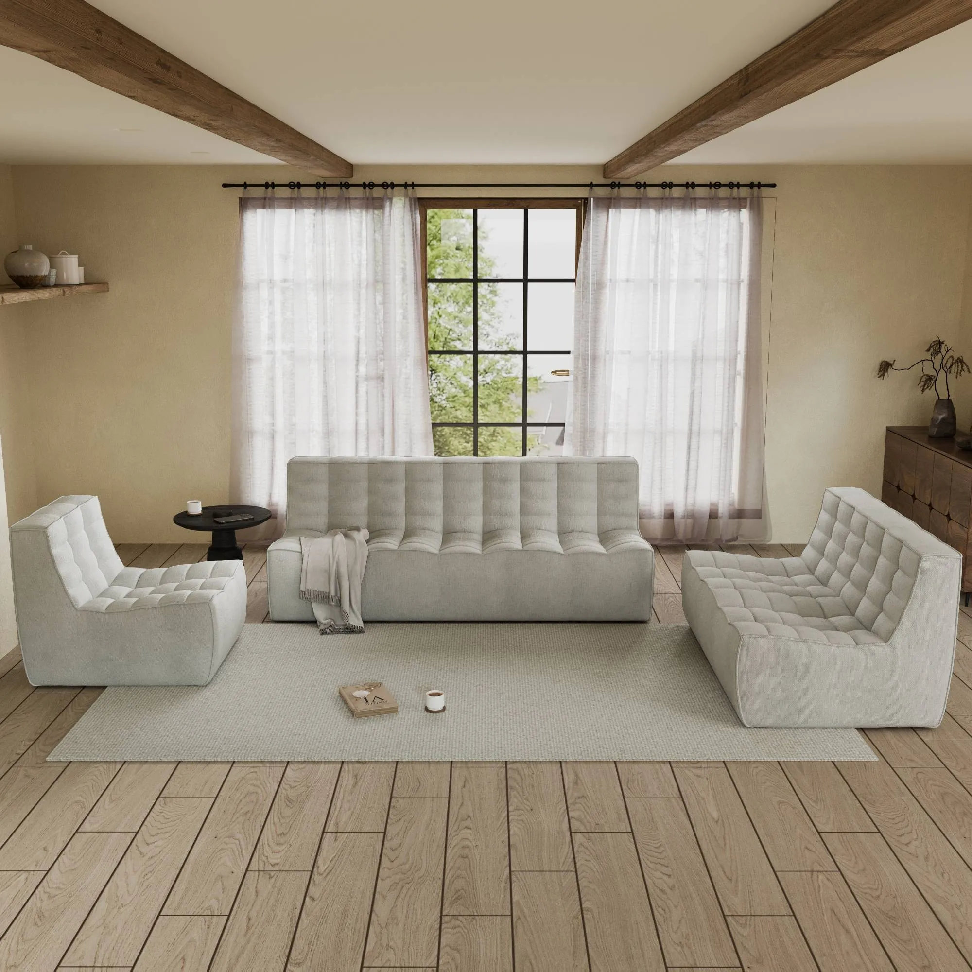 Caterpillar Classic Floor Sofa Cozy Comfort Waffle Sofa Sets 6 Seaters Atunus 6