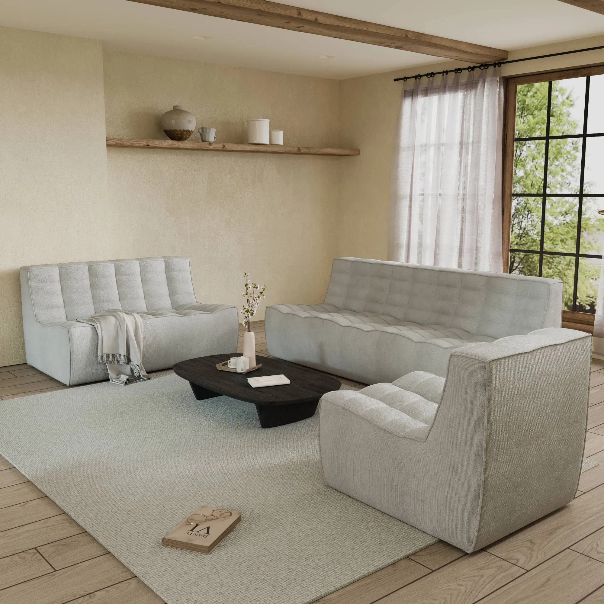 Caterpillar Classic Floor Sofa Cozy Comfort Waffle Sofa Sets 6 Seaters Atunus 7