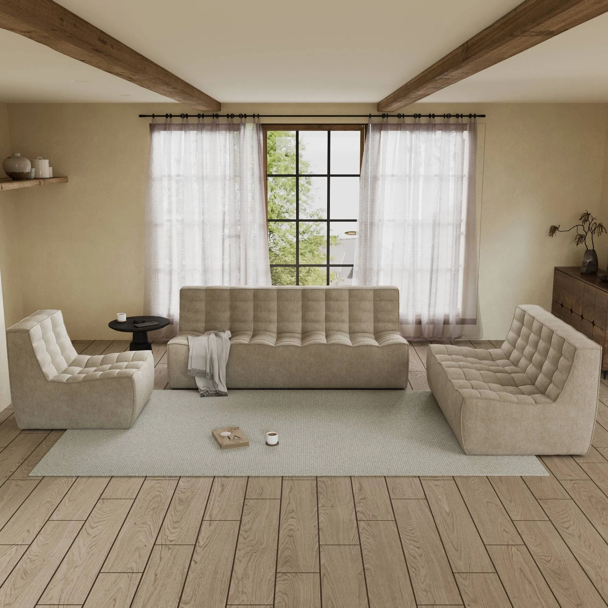 Caterpillar Classic Floor Sofa Cozy Comfort Waffle Sofa Sets 6 Seaters Atunus 9