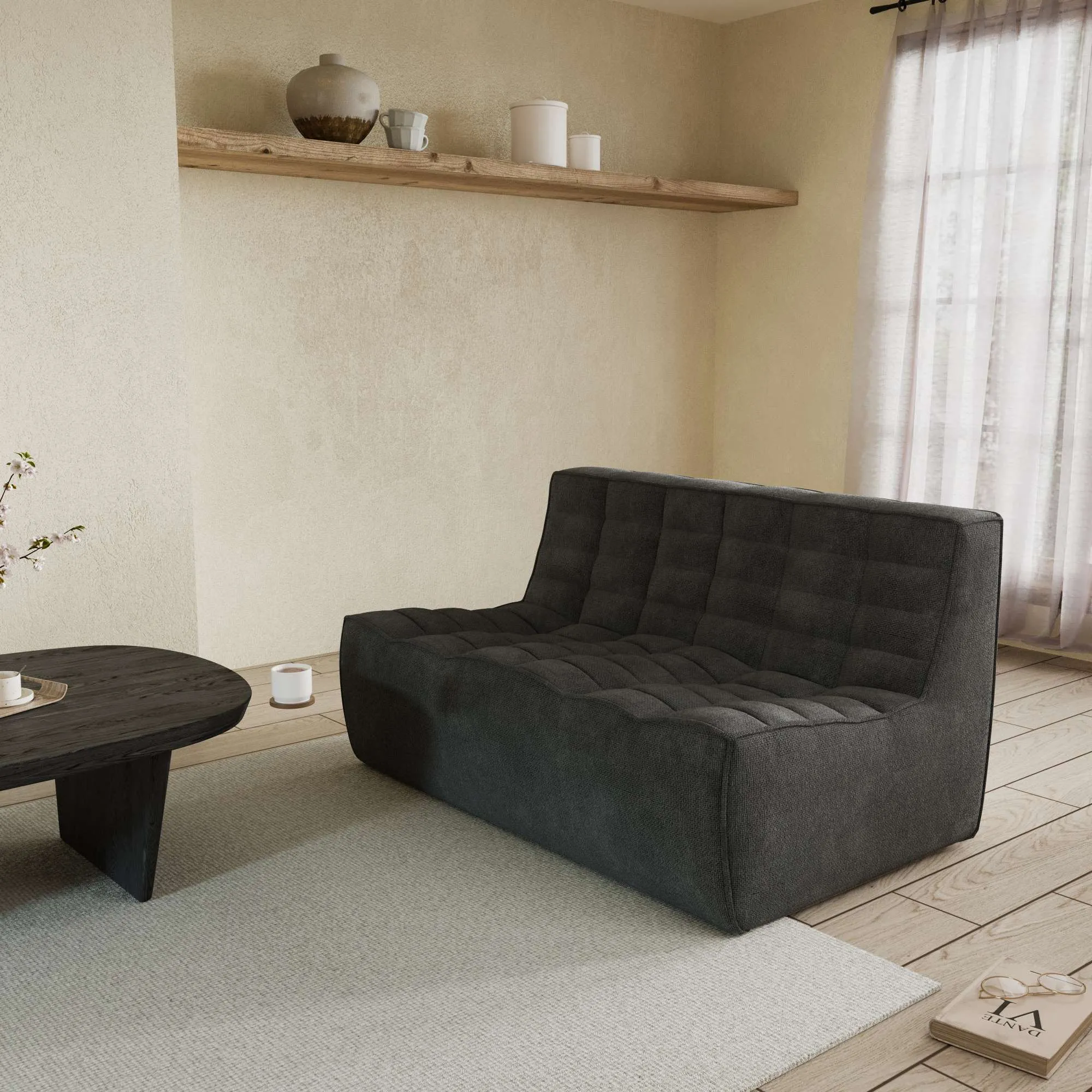 Caterpillar Classic Floor Sofa Cozy Softness Waffle Loveseats 2 Seaters Atunus 6