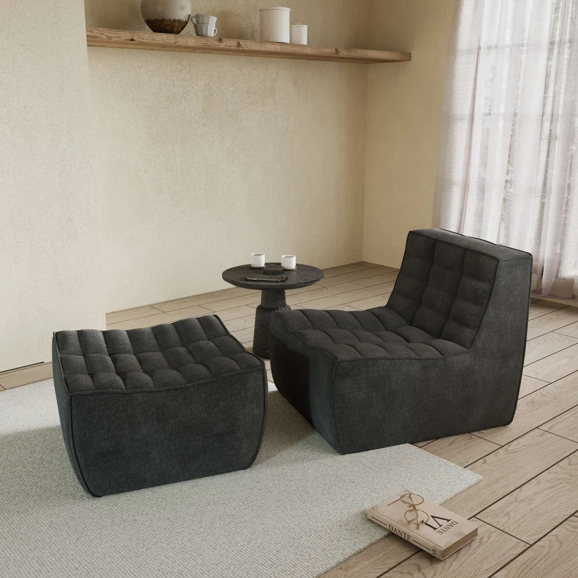 Caterpillar Classic Floor Sofa Floor Level Comfort Waffle Sofa Sets 2 Seaters Atunus 1