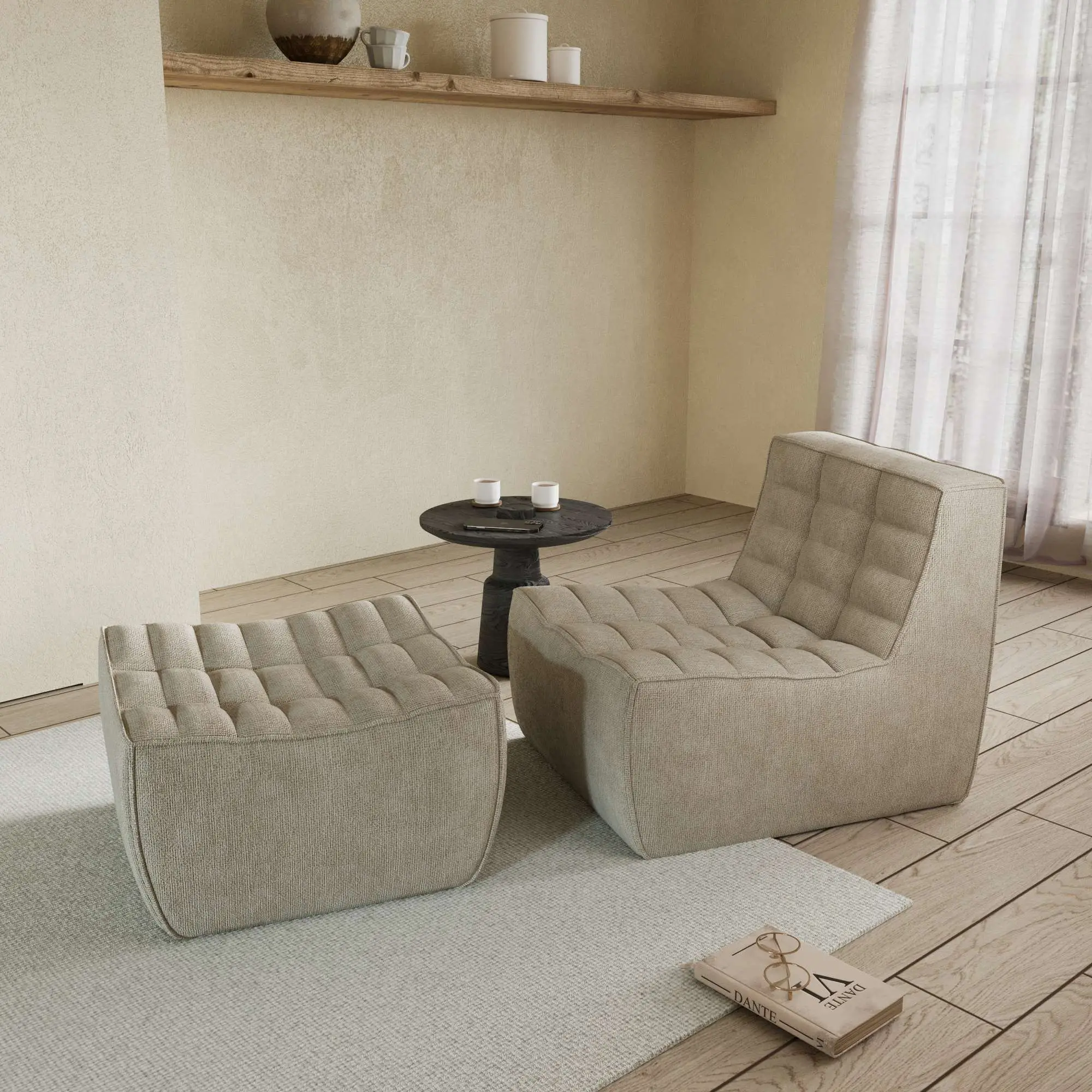 Caterpillar Classic Floor Sofa Floor Level Comfort Waffle Sofa Sets 2 Seaters Atunus 2
