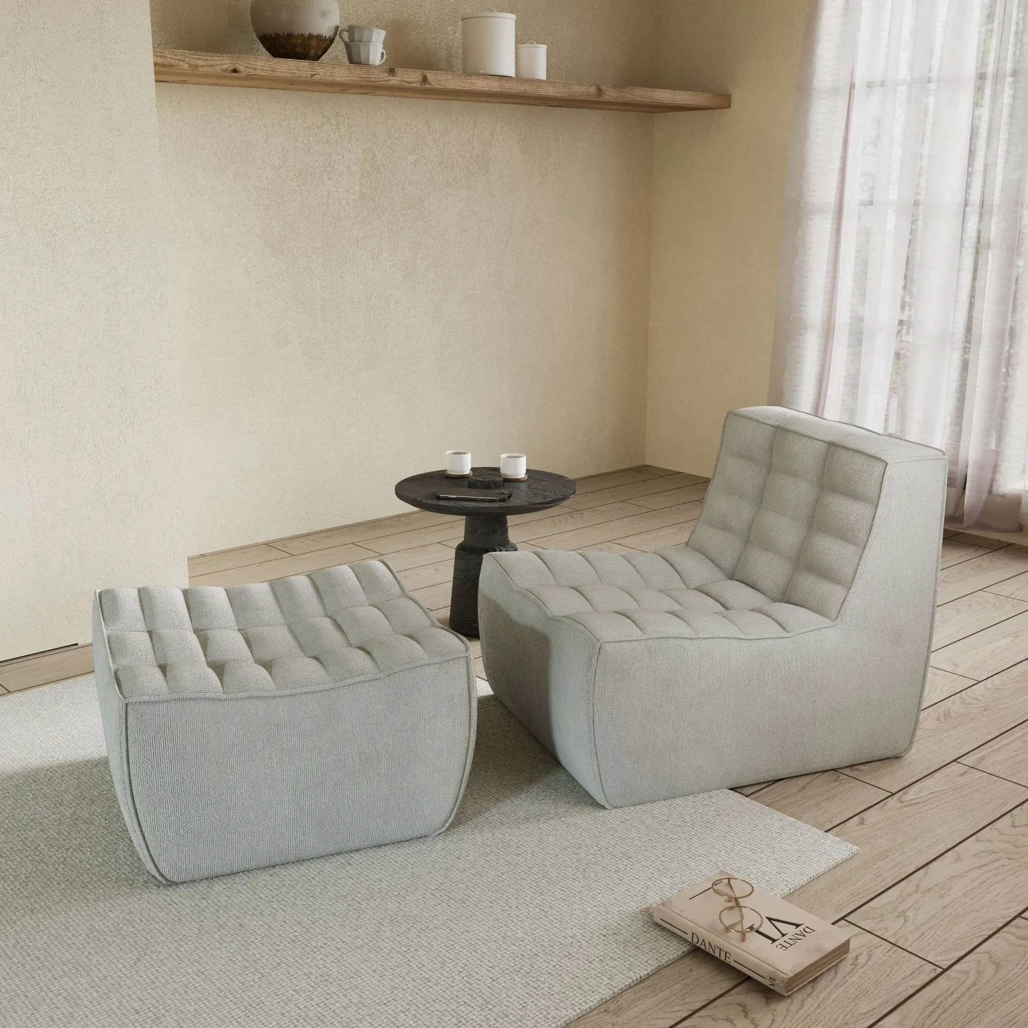Caterpillar Classic Floor Sofa Floor Level Comfort Waffle Sofa Sets 2 Seaters Atunus 3