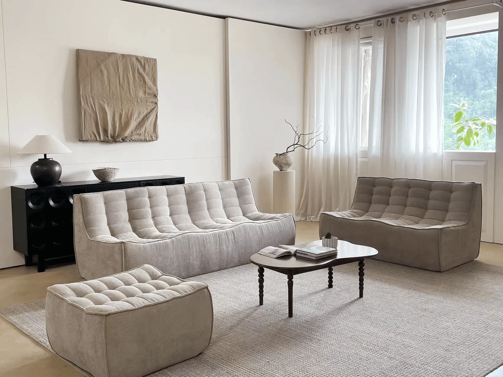 Caterpillar Classic Floor Sofa Modular Cozy Waffle Ottomans 1 Seaters Atunus 12