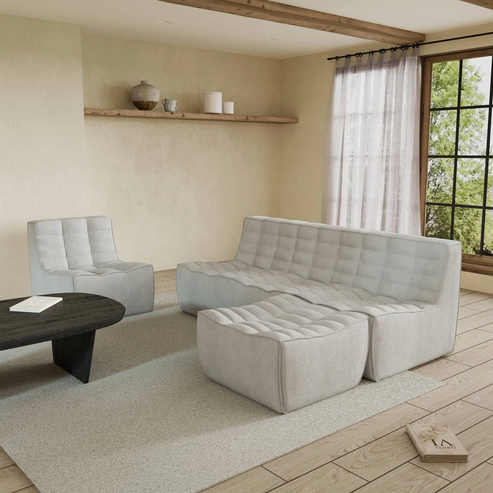 Caterpillar Classic Floor Sofa Plush Comfort Waffle Sofa Sets 5 Seaters Atunus 7