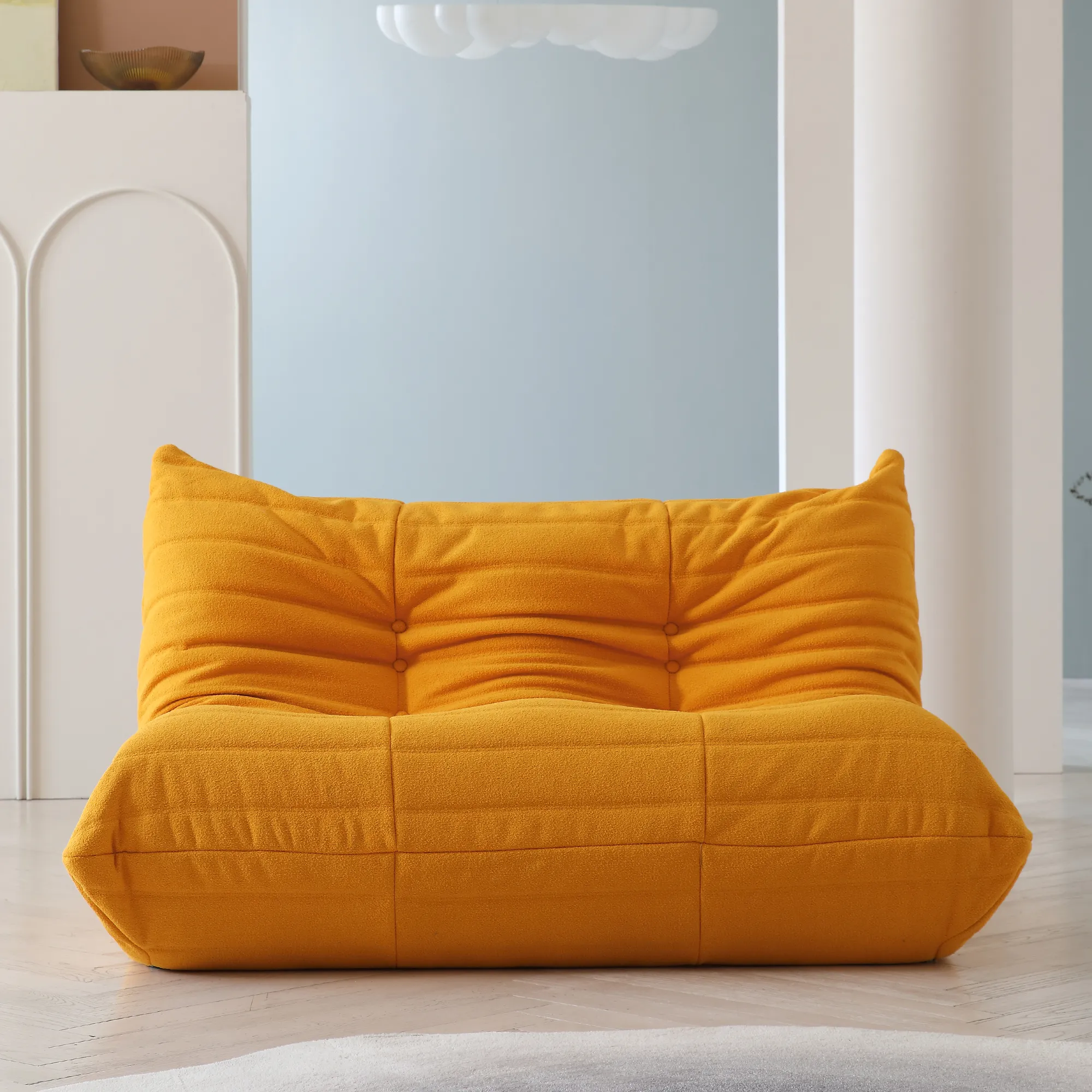 Caterpillar Modern Lazy Sofa Comfort Relaxation 60 Inch Teddy Velvet Sofa Sets 2 Seaters Atunus 11