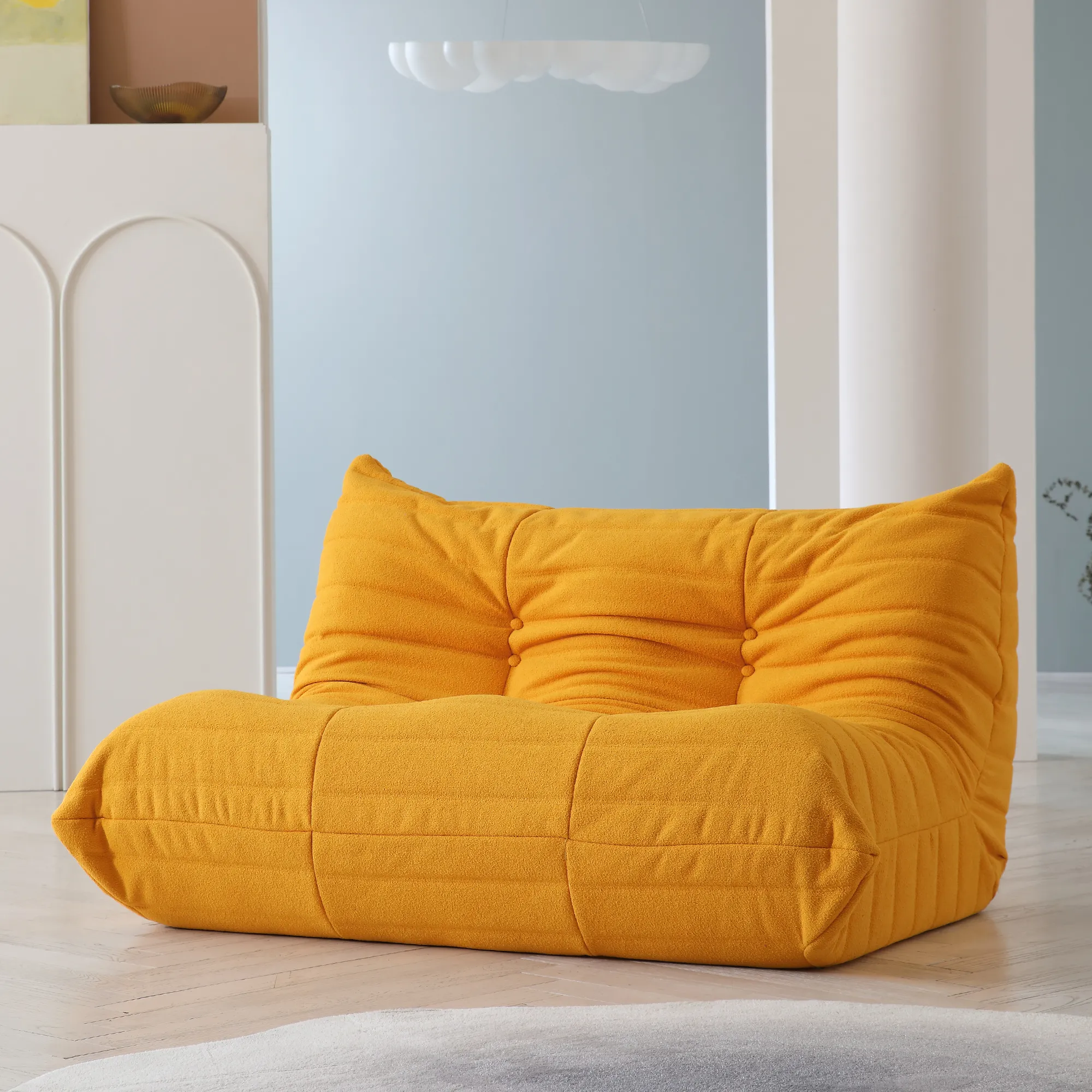 Caterpillar Modern Lazy Sofa Comfort Relaxation 60 Inch Teddy Velvet Sofa Sets 2 Seaters Atunus 12