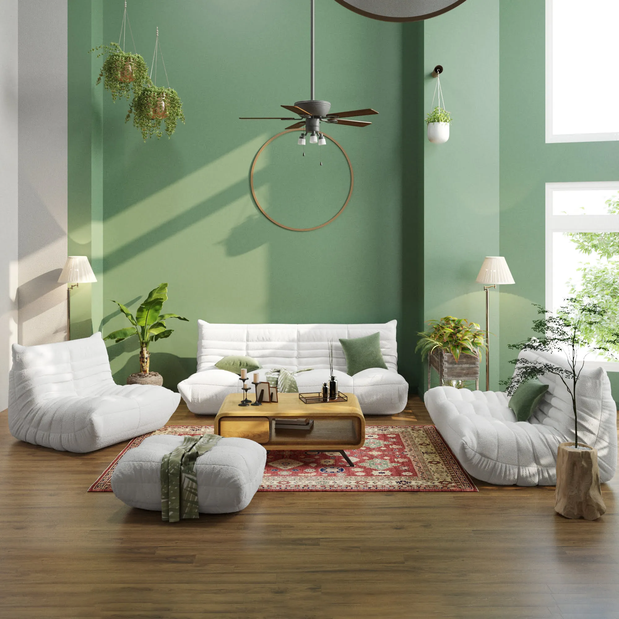 Caterpillar Modern Lazy Sofa Comfort Relaxation 60 Inch Teddy Velvet Sofa Sets 2 Seaters Atunus 30