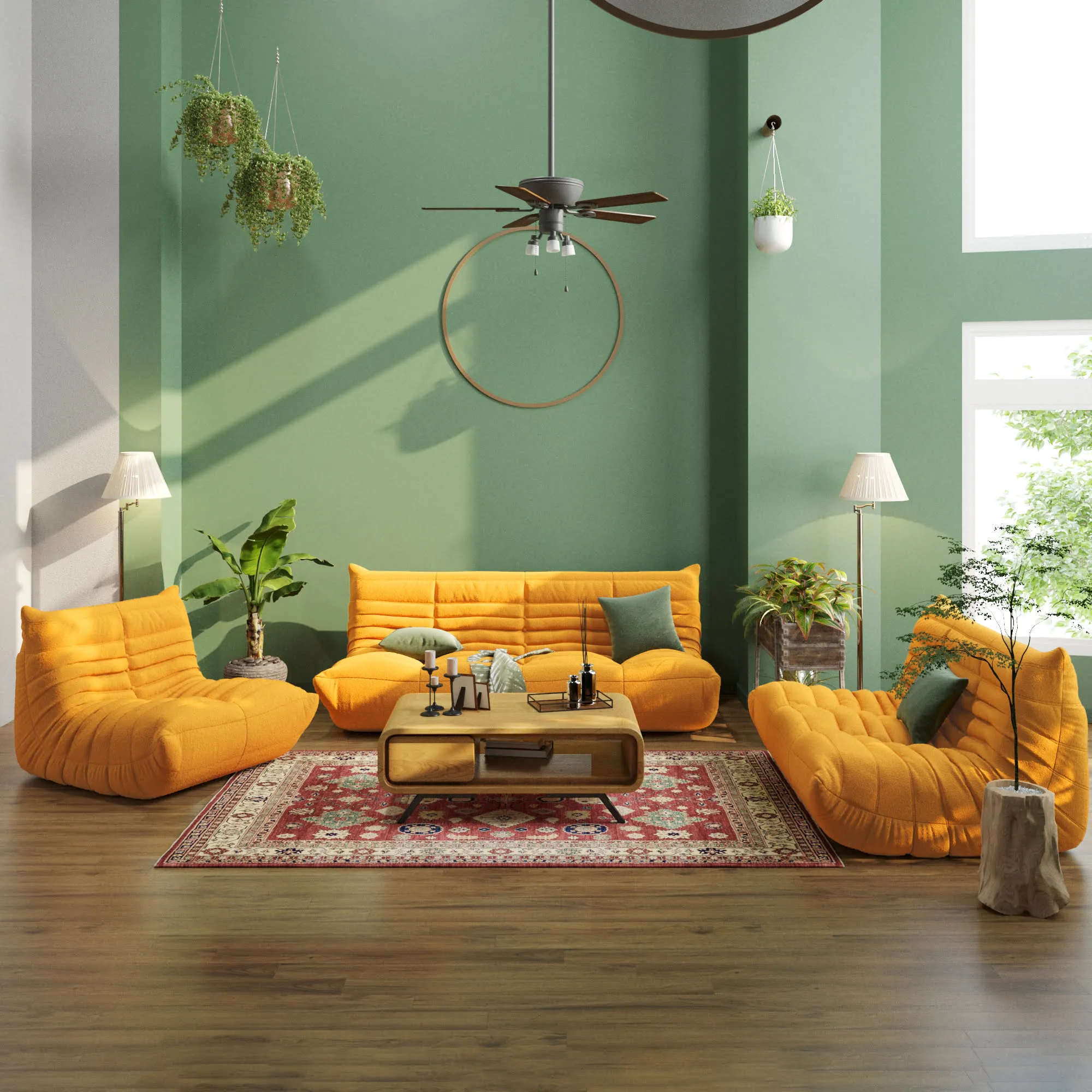 Caterpillar Modern Lazy Sofa Comfort Relaxation 60 Inch Teddy Velvet Sofa Sets 2 Seaters Atunus 33