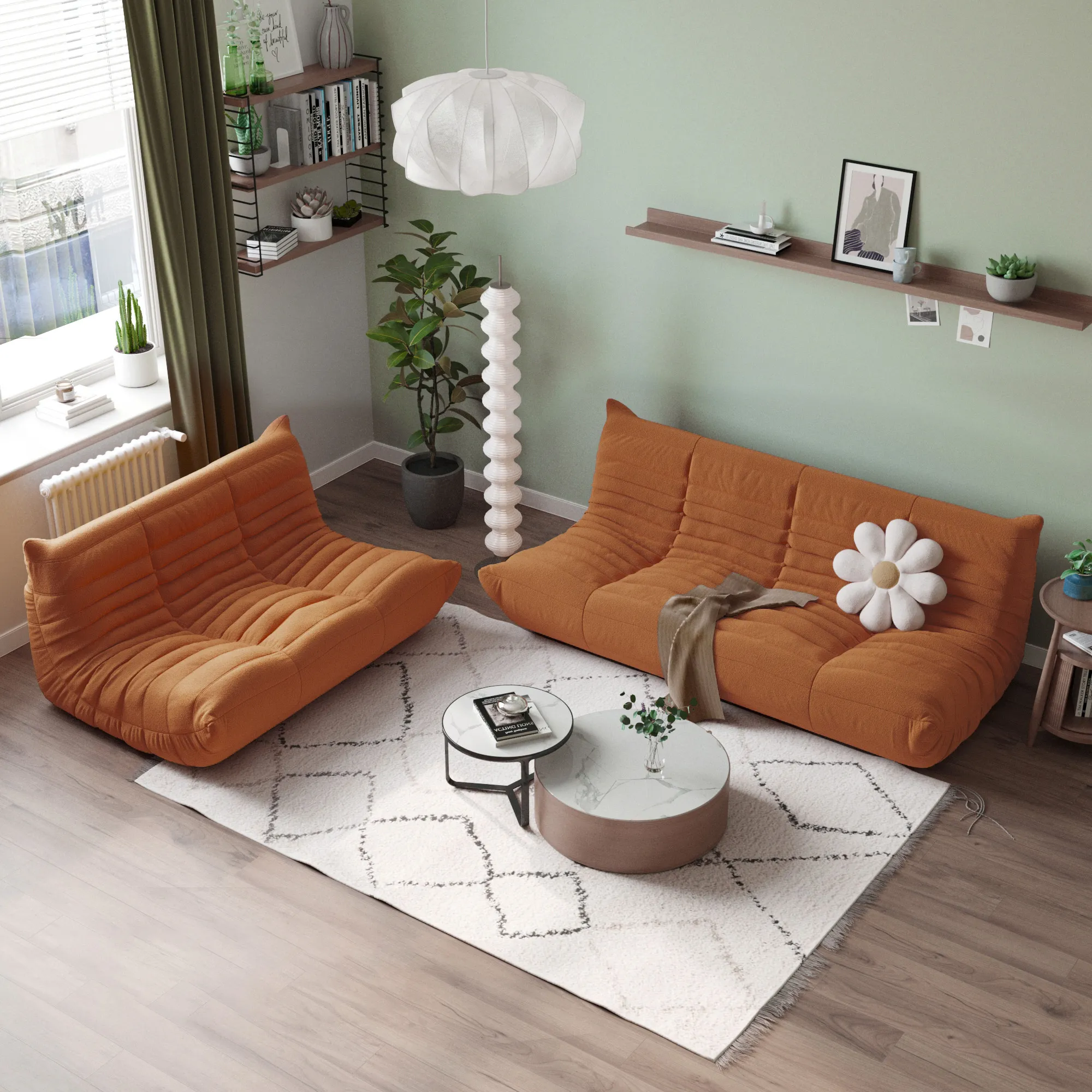 Caterpillar Modern Lazy Sofa Comfortable Modular 72 Inch Teddy Velvet U Sectionals 5 Seaters Atunus 9
