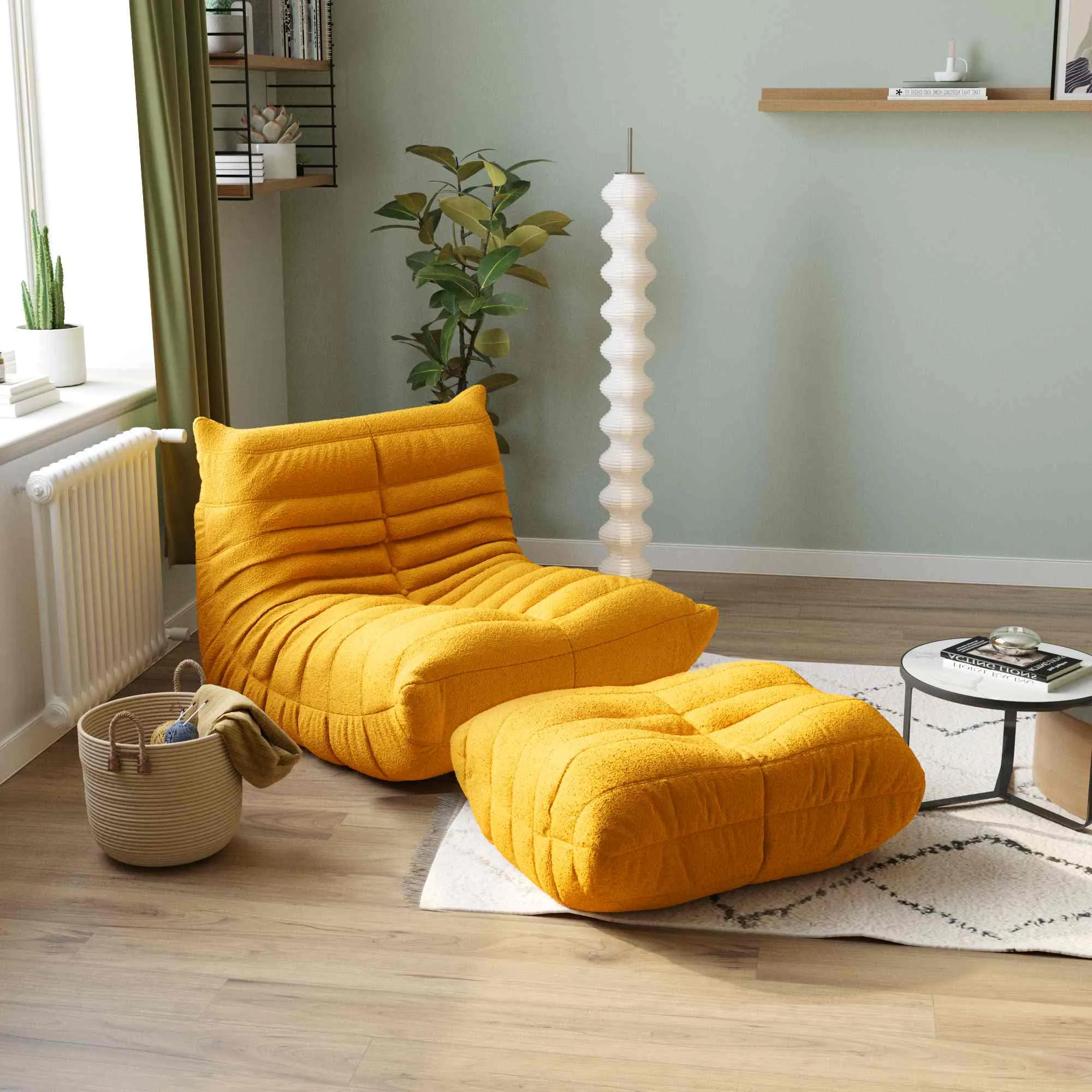Caterpillar Modern Lazy Sofa Cozy Comfort 34 Inch Teddy Velvet Sofa Sets 2 Seaters Atunus 10