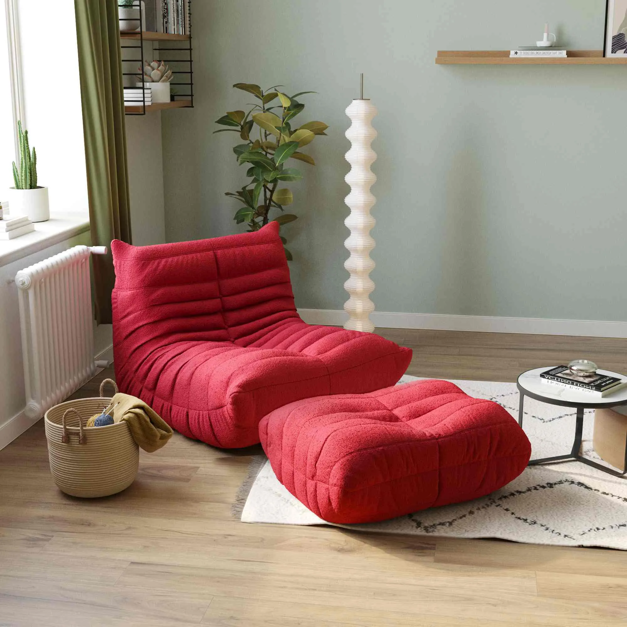 Caterpillar Modern Lazy Sofa Cozy Comfort 34 Inch Teddy Velvet Sofa Sets 2 Seaters Atunus 12