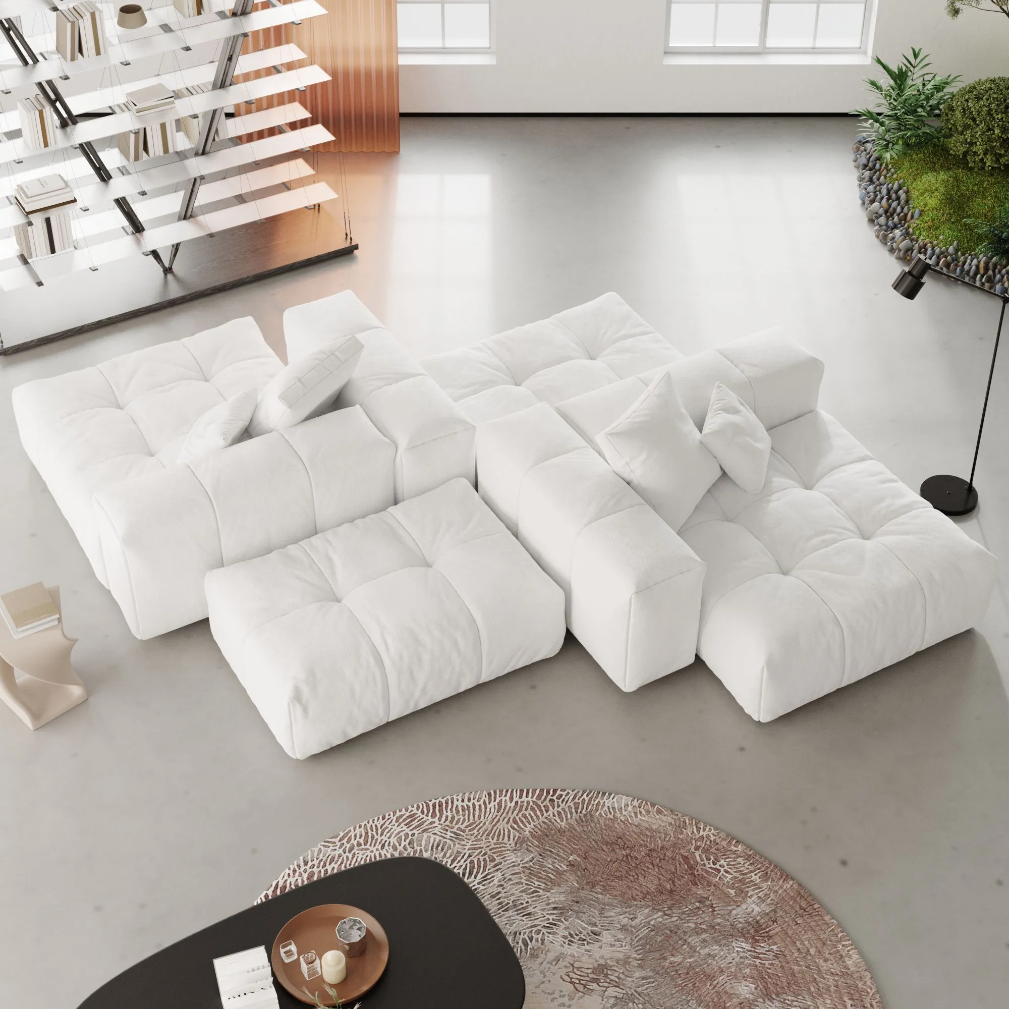 Pixel Classic Modular Sofa Adaptable Comfort Linen Sofa Sets 4 Seaters Atunus 2