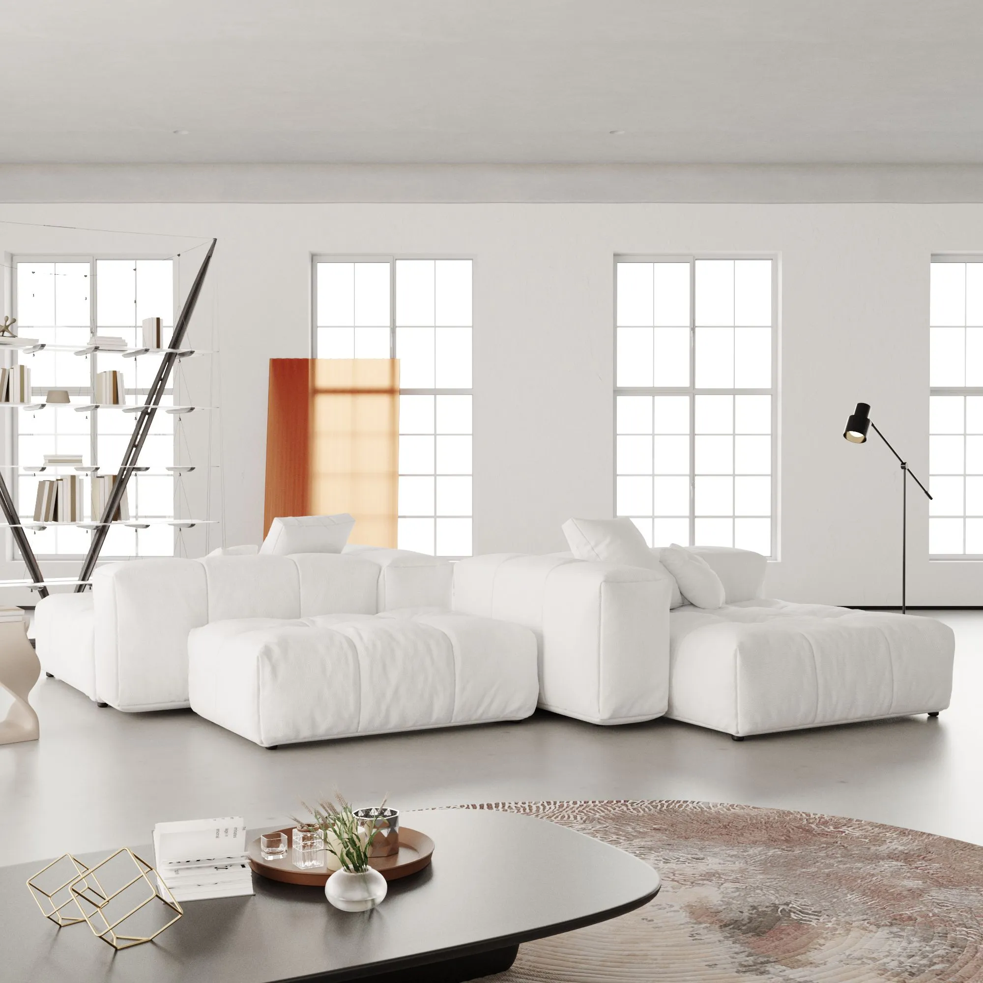 Pixel Classic Modular Sofa Adaptable Comfort Linen Sofa Sets 4 Seaters Atunus 6