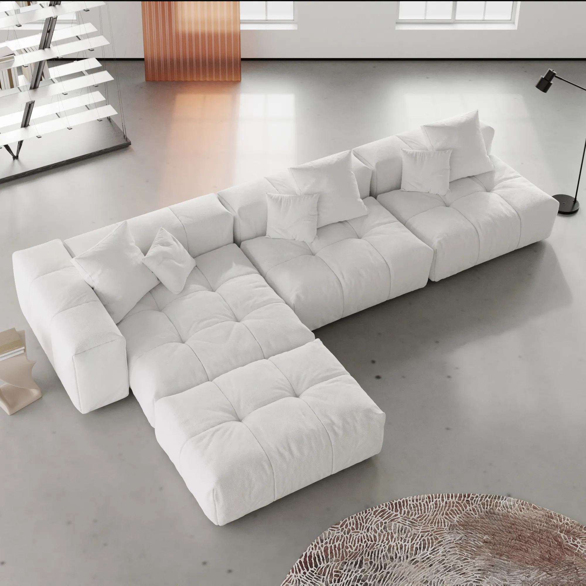 Pixel Classic Modular Sofa Three Seater Black Sofa With Ottoman L Shaped Atunus 2