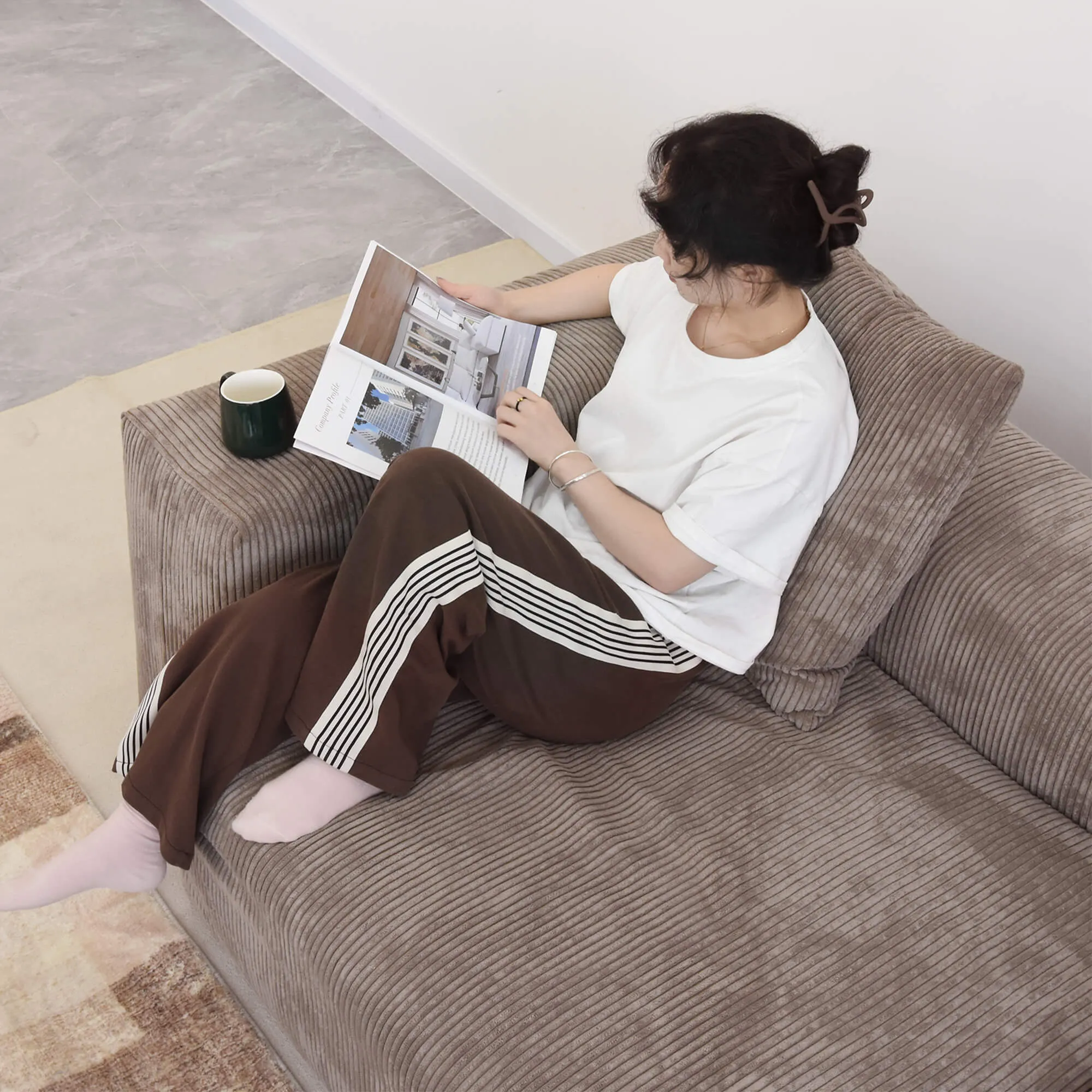 Pixel Modern Modular Sofa Pet Friendly 102 Inch Corduroy Sleepers 3 Seaters Atunus 23