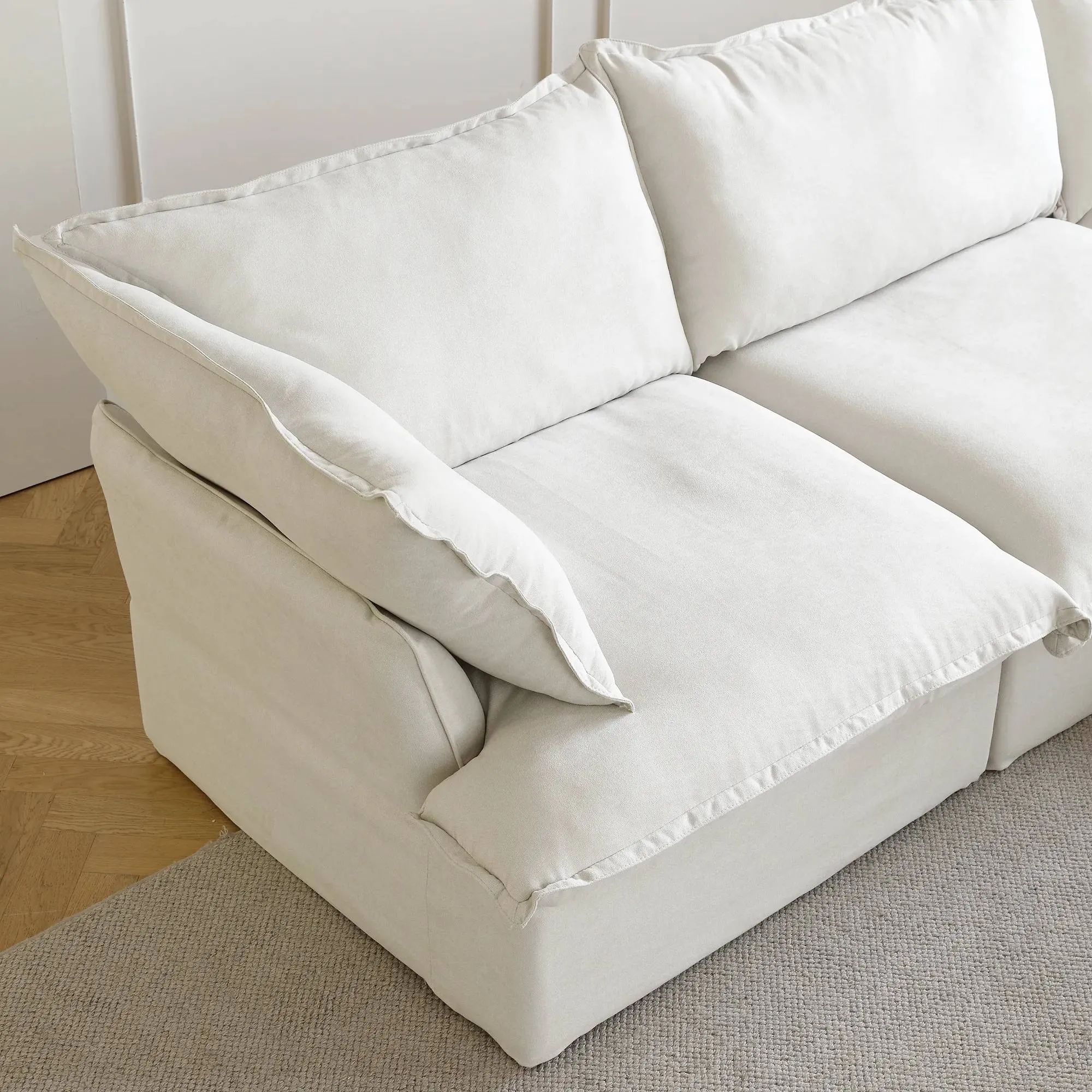 Sky Classic Linen Cloud Sofa Modular Washable 162 Inch Linen U Shaped Sectionals 6 Seaters Atunus 11