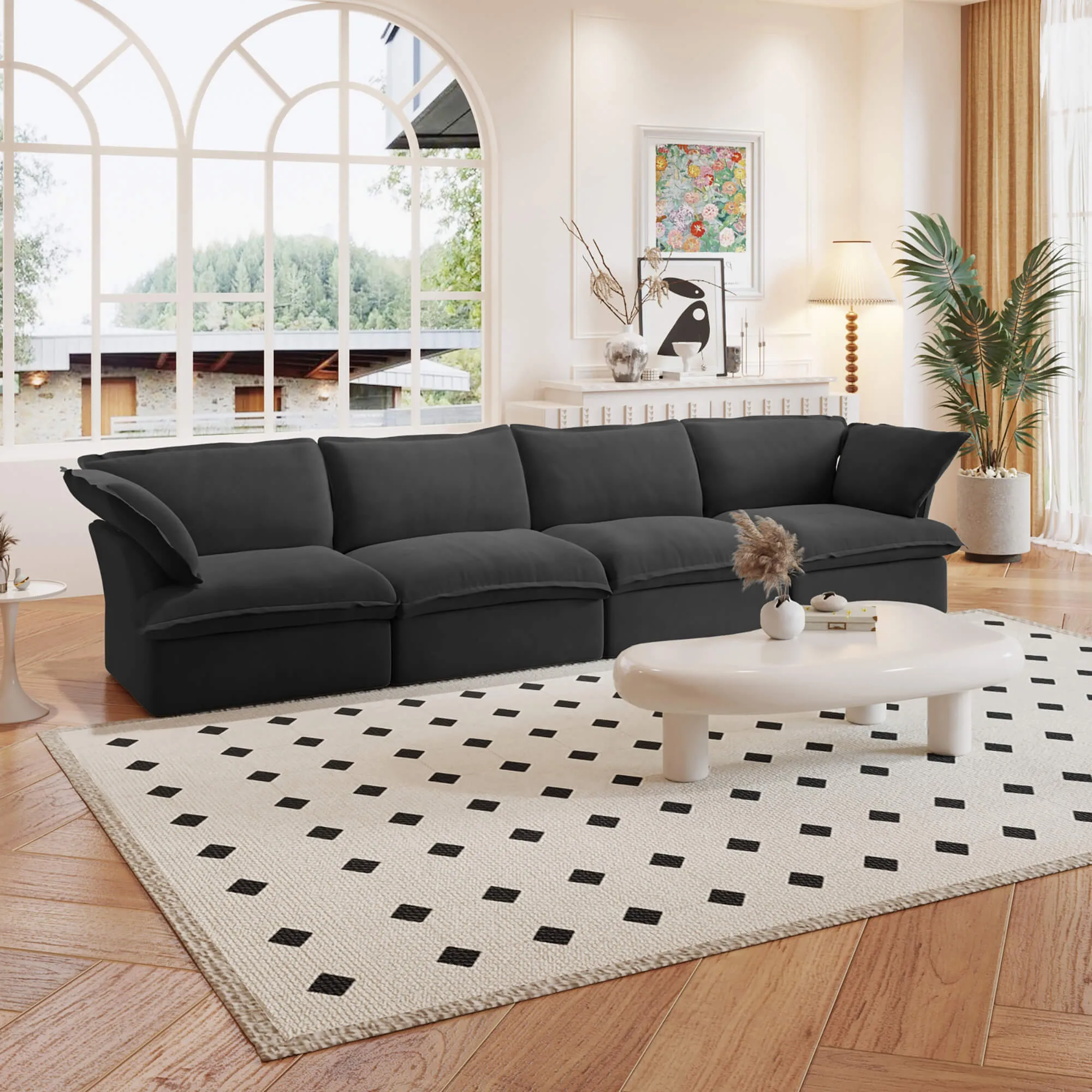 Sky Classic Linen Cloud Sofa Pet Friendly Cover 162 Inch Linen Sleepers 4 Seaters Atunus 9
