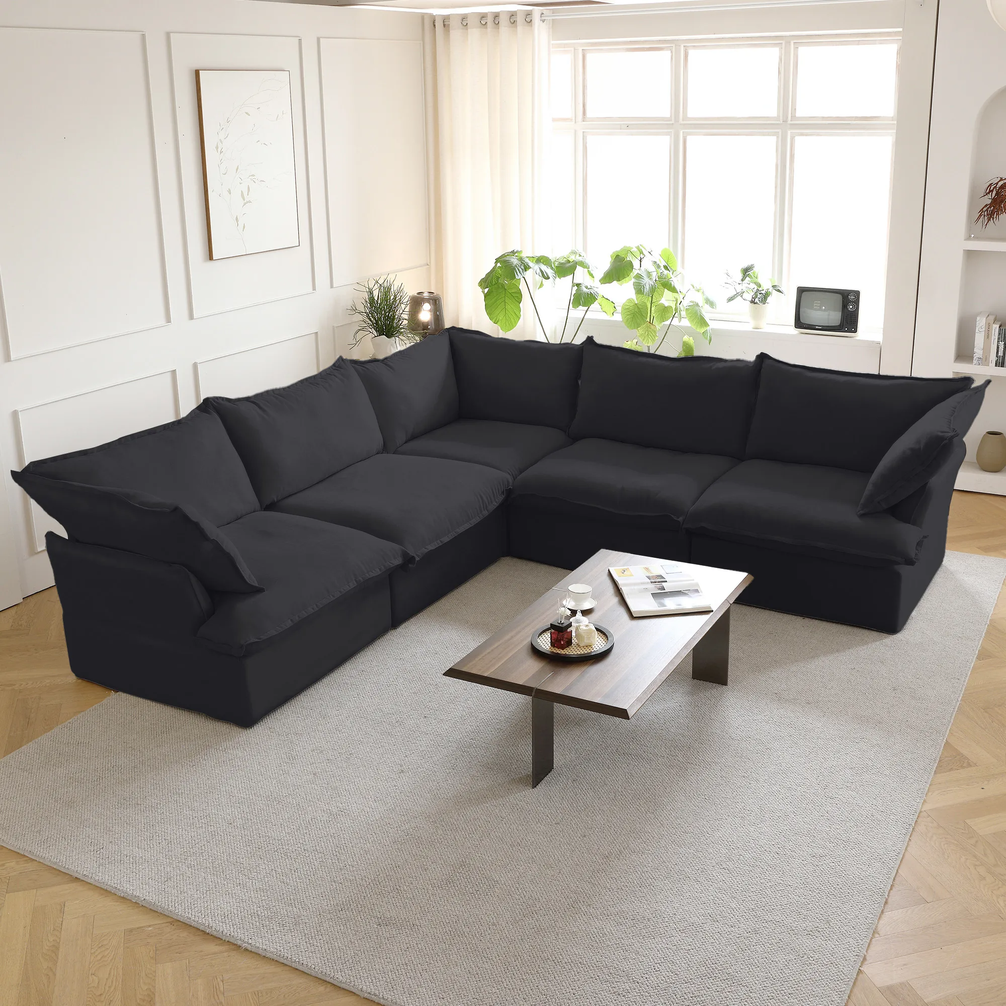 Sky Classic Linen Cloud Sofa Pet Friendly Cover 43 Inch Linen Single Sofa 1 Seaters Atunus 10