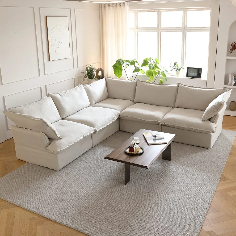 Sky Classic Linen Cloud Sofa Pet Friendly Cover 43 Inch Linen Single Sofa 1 Seaters Atunus 9