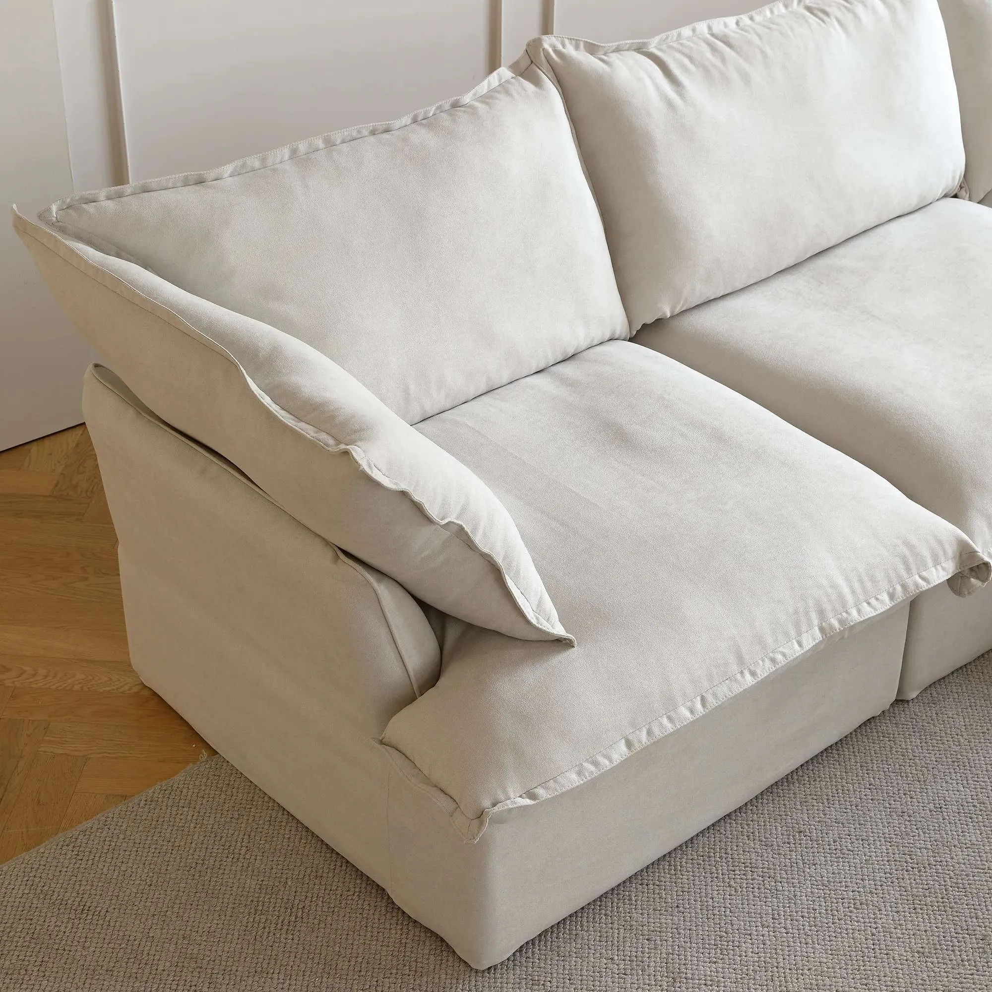 Sky Classic Linen Cloud Sofa Washable Cover 83 Inch Linen Loveseats 2 Seaters Atunus 12
