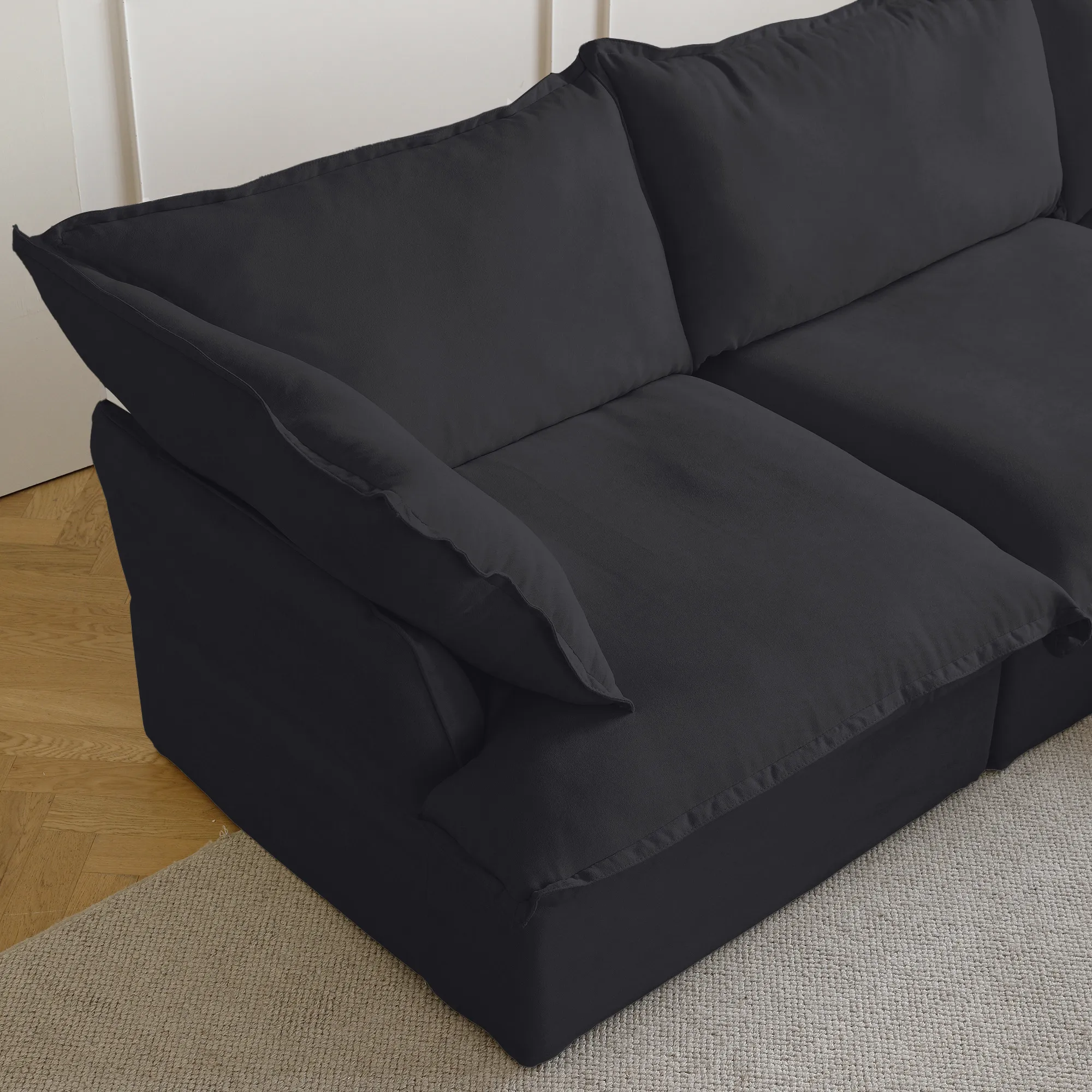 Sky Classic Linen Cloud Sofa Washable Cover 83 Inch Linen Loveseats 2 Seaters Atunus 13