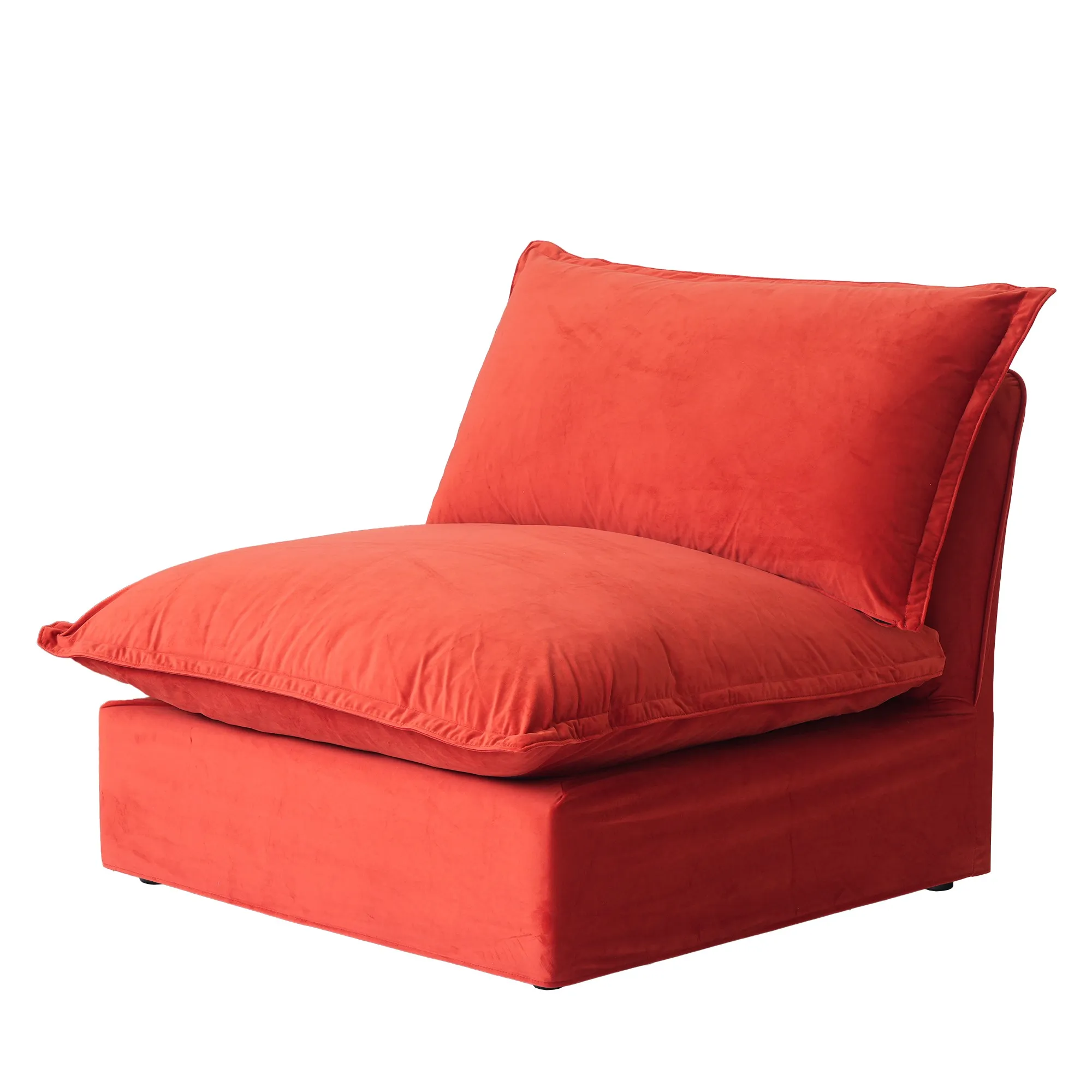Sky Classic Velvet Cloud Sofa Modular Washable 40 Inch Velvet Single Sofa 1 Seaters Atunus 14