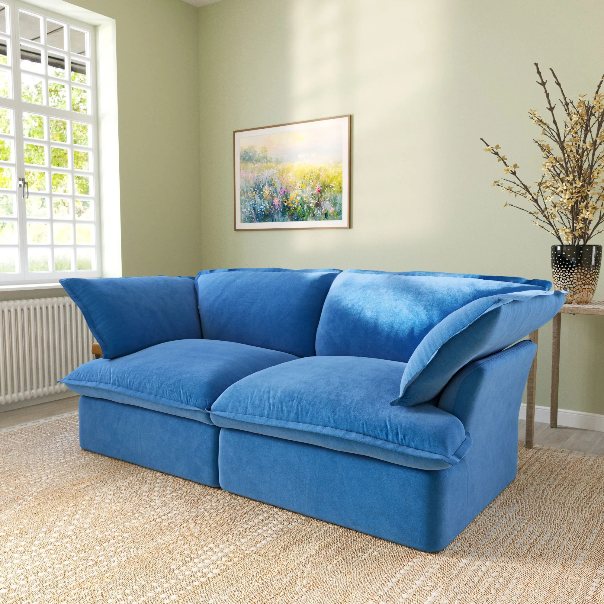 Sky Classic Velvet Cloud Sofa Modular Washable 83 Inch Velvet Loveseats 2 Seaters Atunus 11