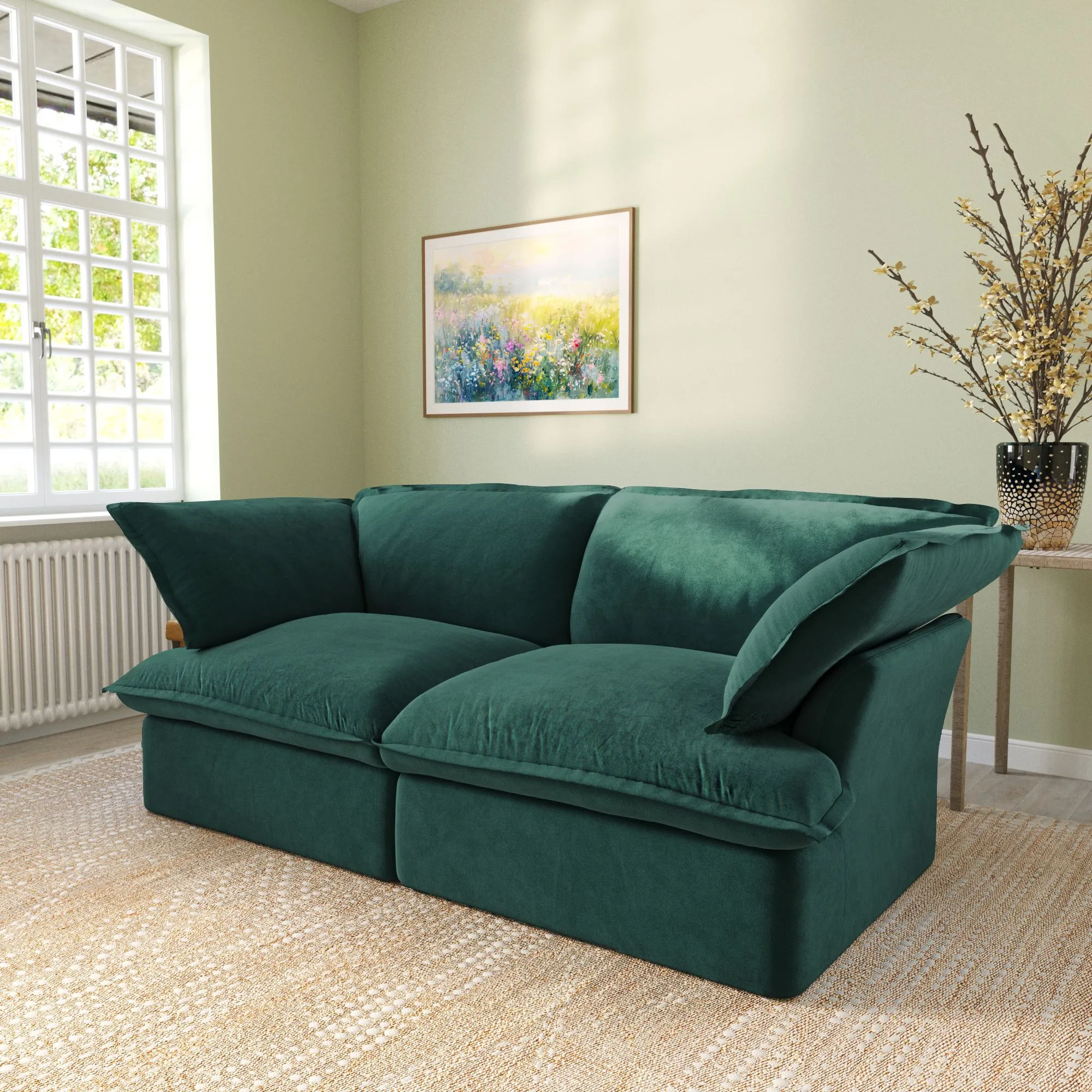 Sky Classic Velvet Cloud Sofa Modular Washable 83 Inch Velvet Loveseats 2 Seaters Atunus 13
