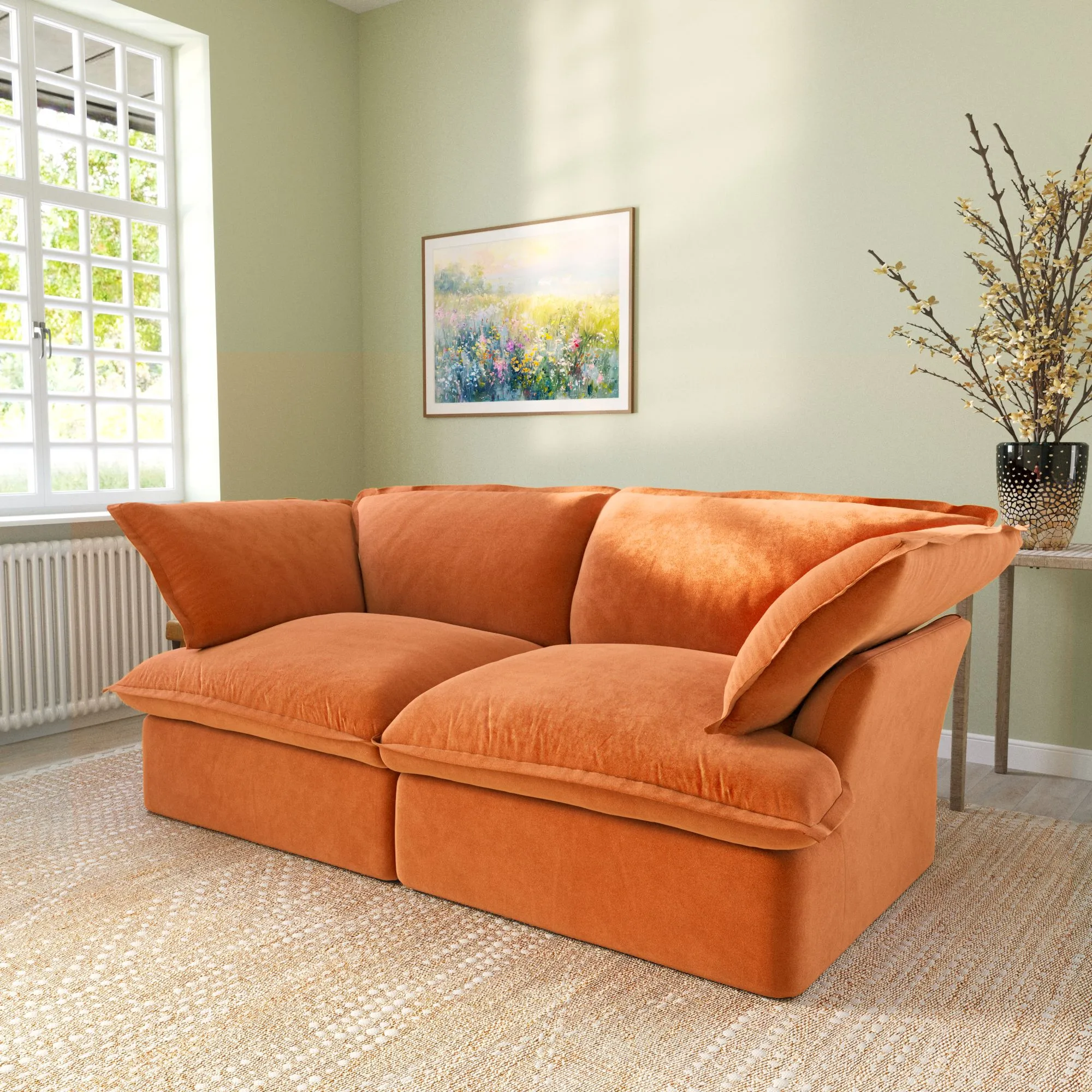 Sky Classic Velvet Cloud Sofa Modular Washable 83 Inch Velvet Loveseats 2 Seaters Atunus 7