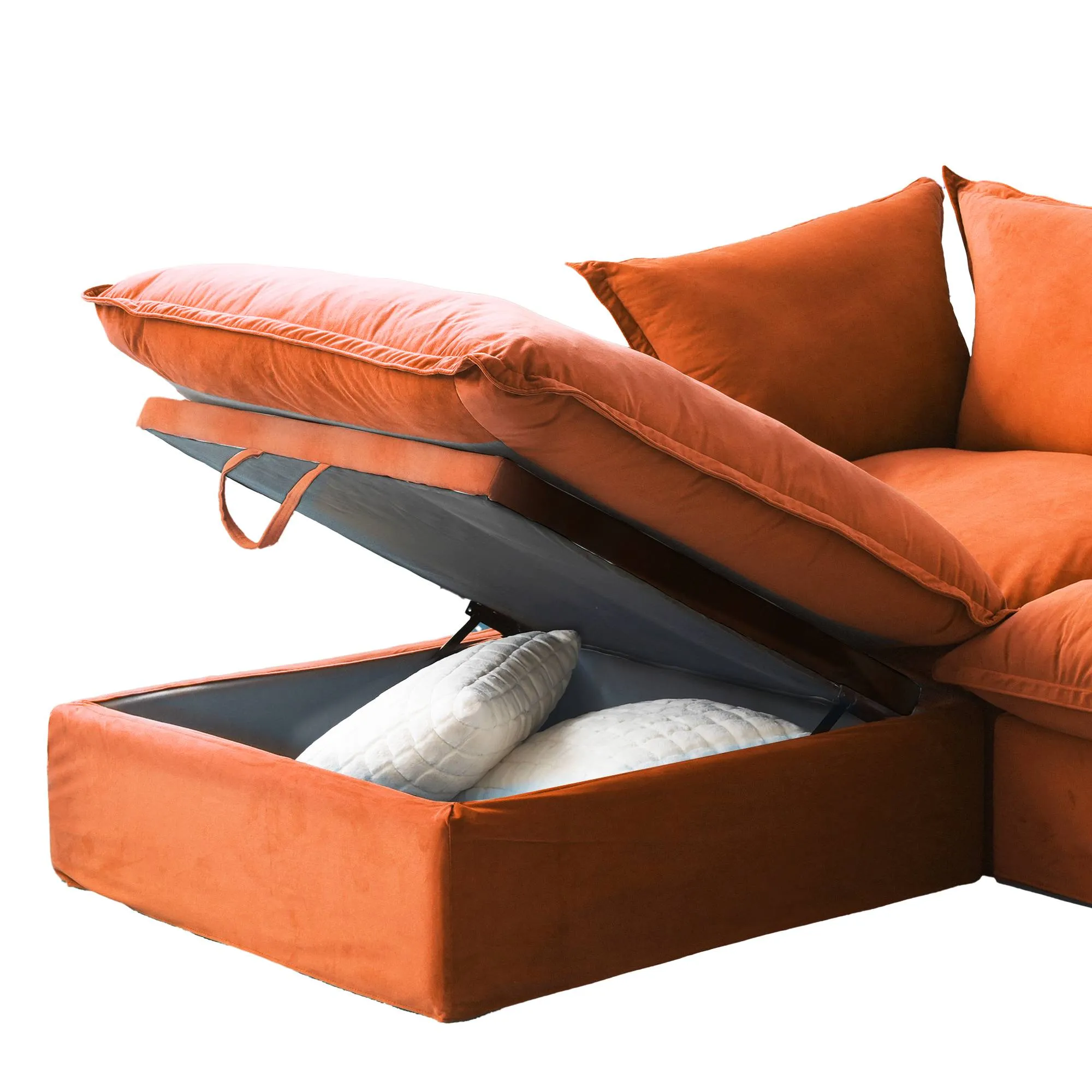 Sky Classic Velvet Cloud Sofa Pet Friendly Cover 40 Inch Velvet Ottomans 1 Seaters Atunus 16