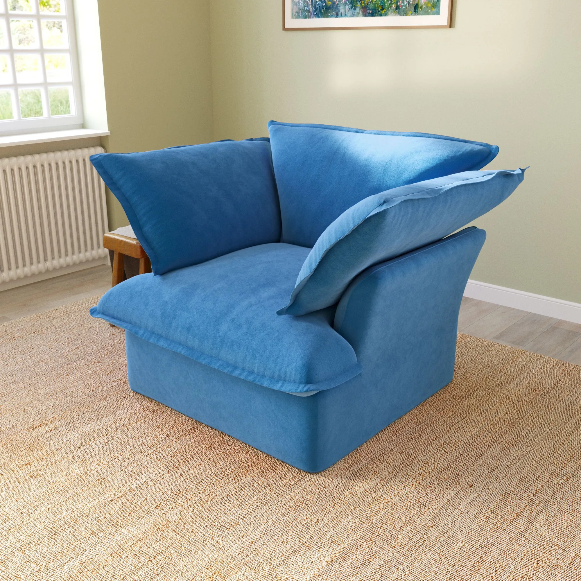 Sky Classic Velvet Cloud Sofa Pet Friendly Cover 43 Inch Velvet Single Sofa 1 Seaters Atunus 10