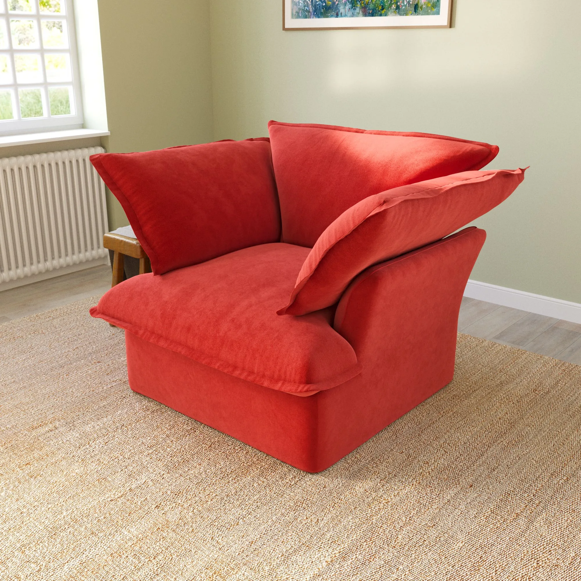 Sky Classic Velvet Cloud Sofa Pet Friendly Cover 43 Inch Velvet Single Sofa 1 Seaters Atunus 6