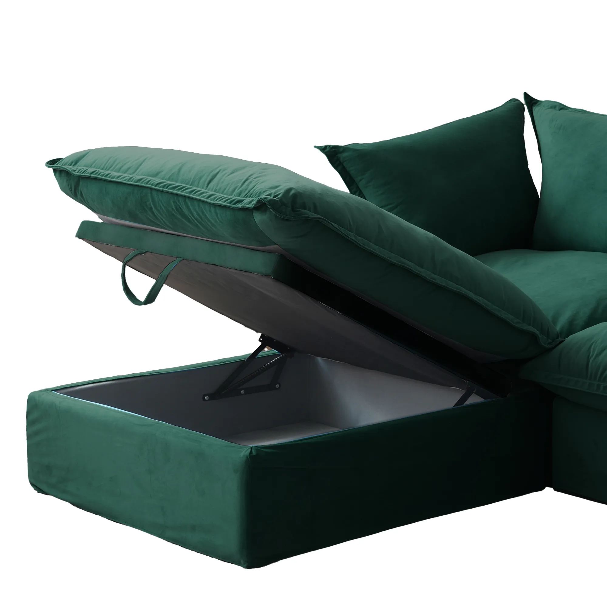 Sky Classic Velvet Cloud Sofa Replaceable Cover 83 Inch Velvet L Shaped Sectionals 3 Seaters Atunus 23